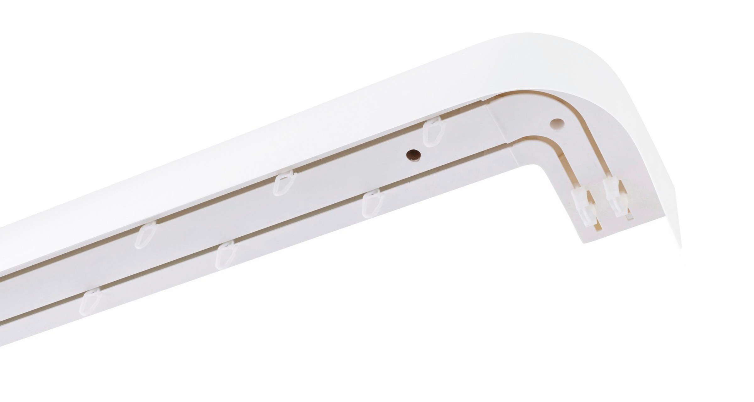 Image of GARESA Schienensystem »Kunststoffschiene mit Blende«, 2 läufig-läufig, Wunschmasslänge, seitlich mit 2 Rundbögen (kein Spalt zwischen Vorhang und Wand!), einfache Montage bei Ackermann Versand Schweiz