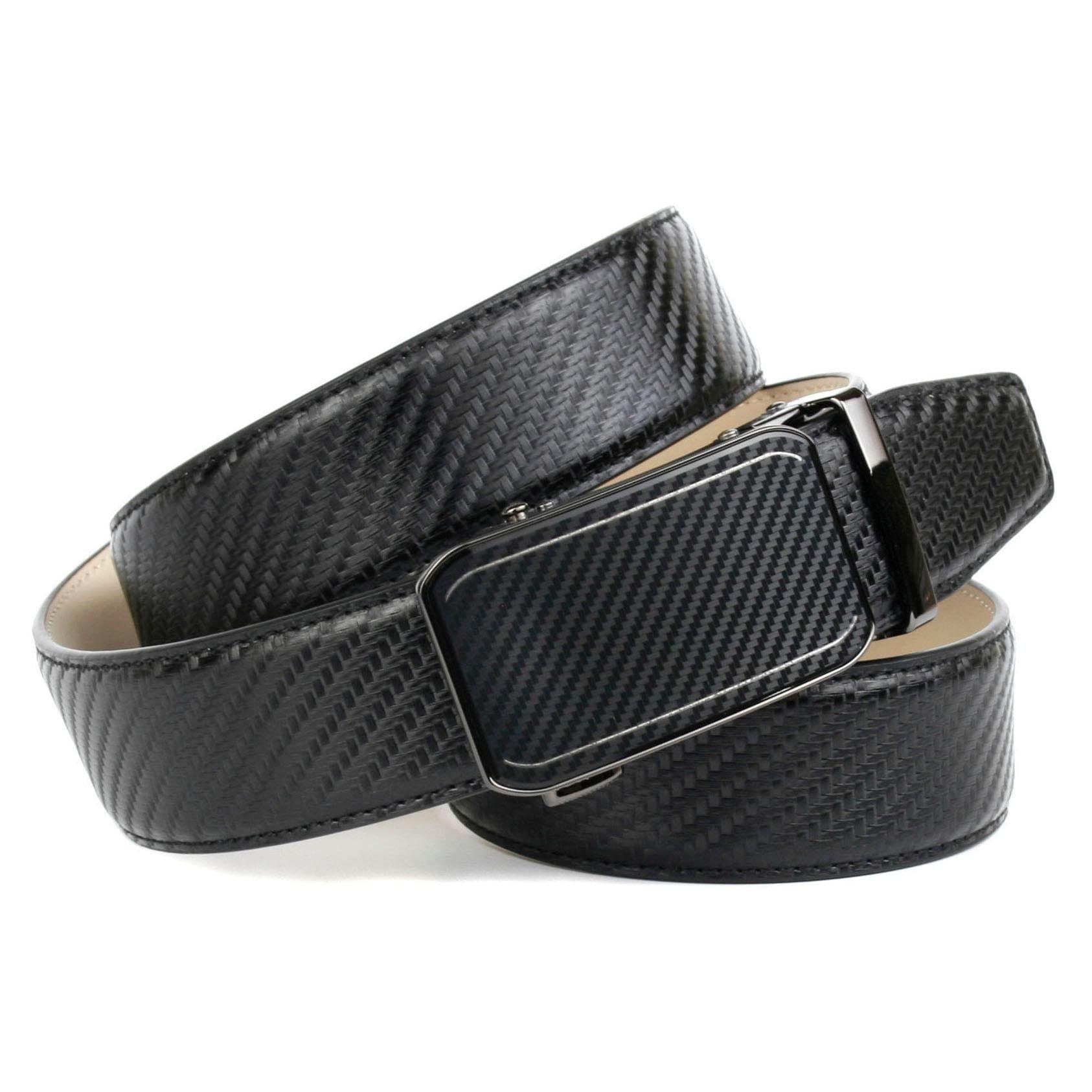 Image of Anthoni Crown Ledergürtel, Handgenähter Gürtel mit sportiver Automatik-Schliesse in Karbon bei Ackermann Versand Schweiz