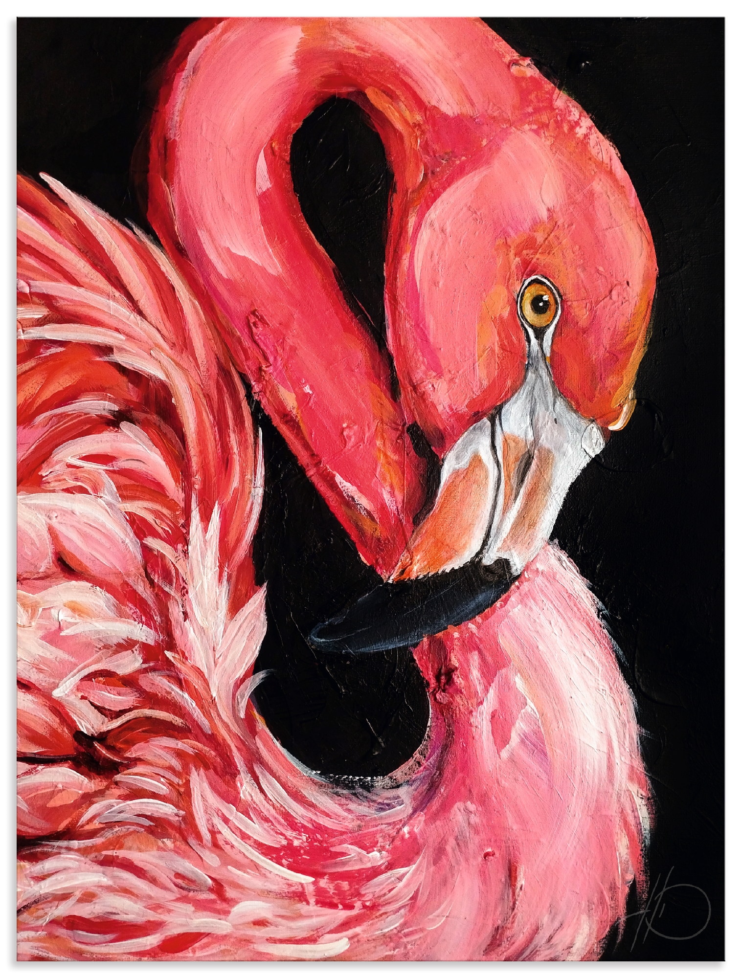 Image of Artland Wandbild "Flamin-GO" Vogelbilder 1 Stk. tlg. als Alubild, Leinwandbild, Poster, Wandaufkleber in verschied. Grössen