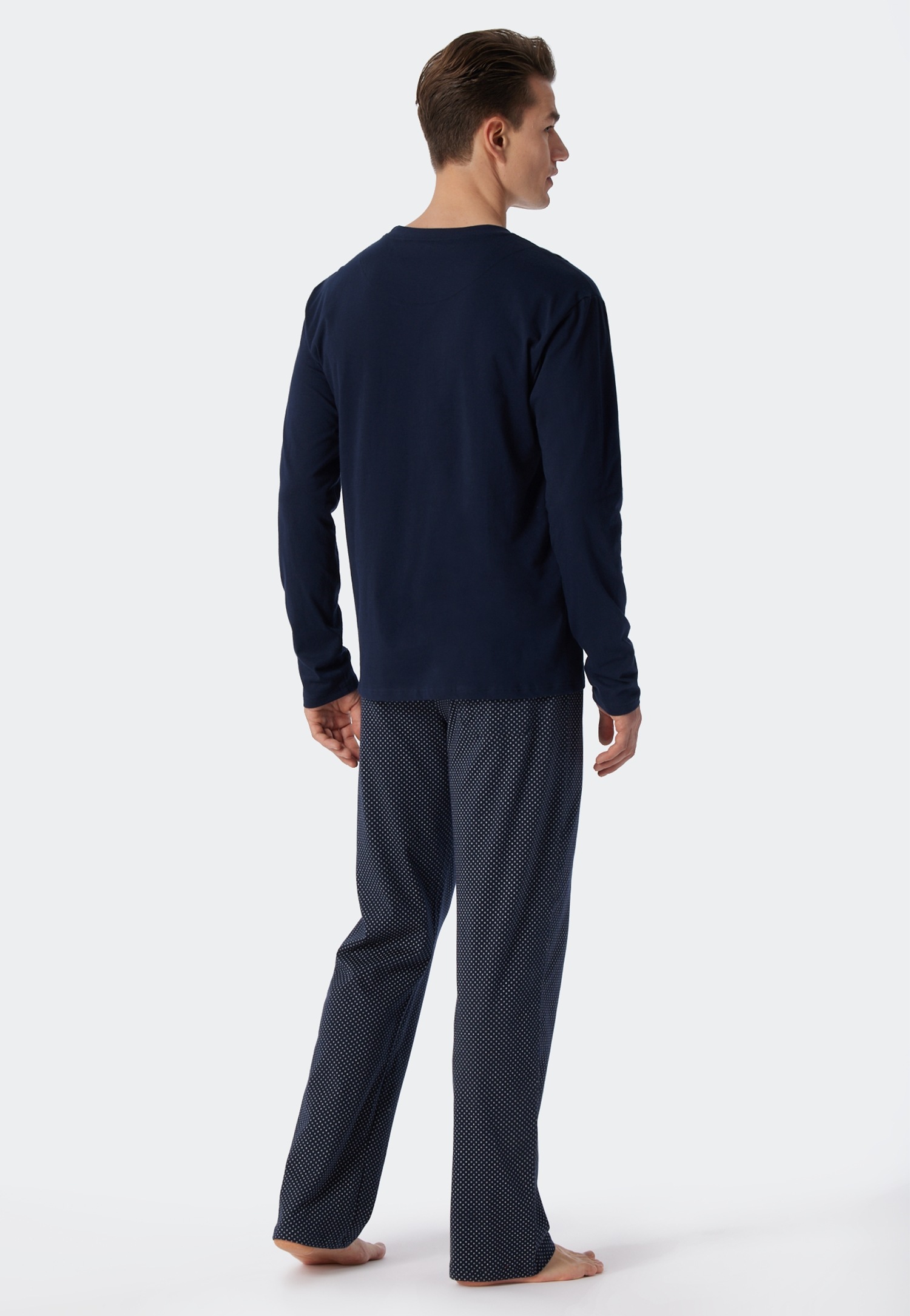 Schiesser Pyjama »"Ebony"«, (2 tlg.), mit rundem Halsausschnitt