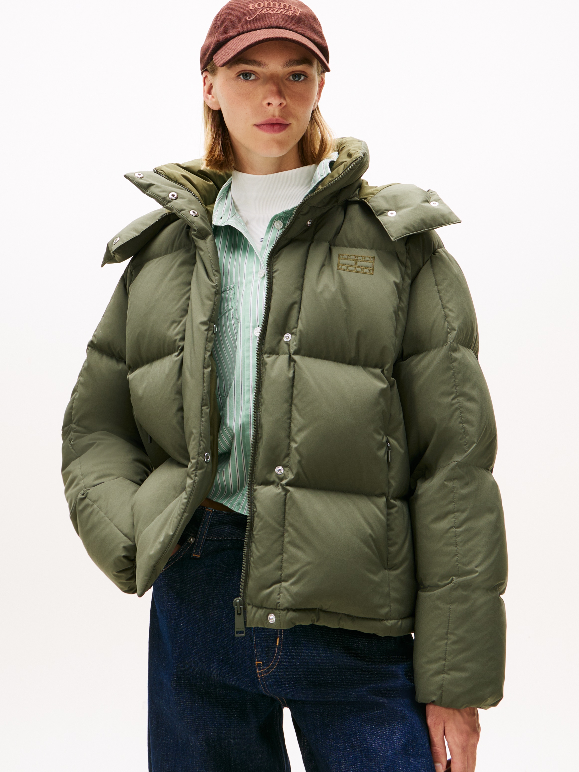 Image of Tommy Jeans Steppjacke "TJW ALASKA GRID DOWN JACKET EXT" mit Kapuze