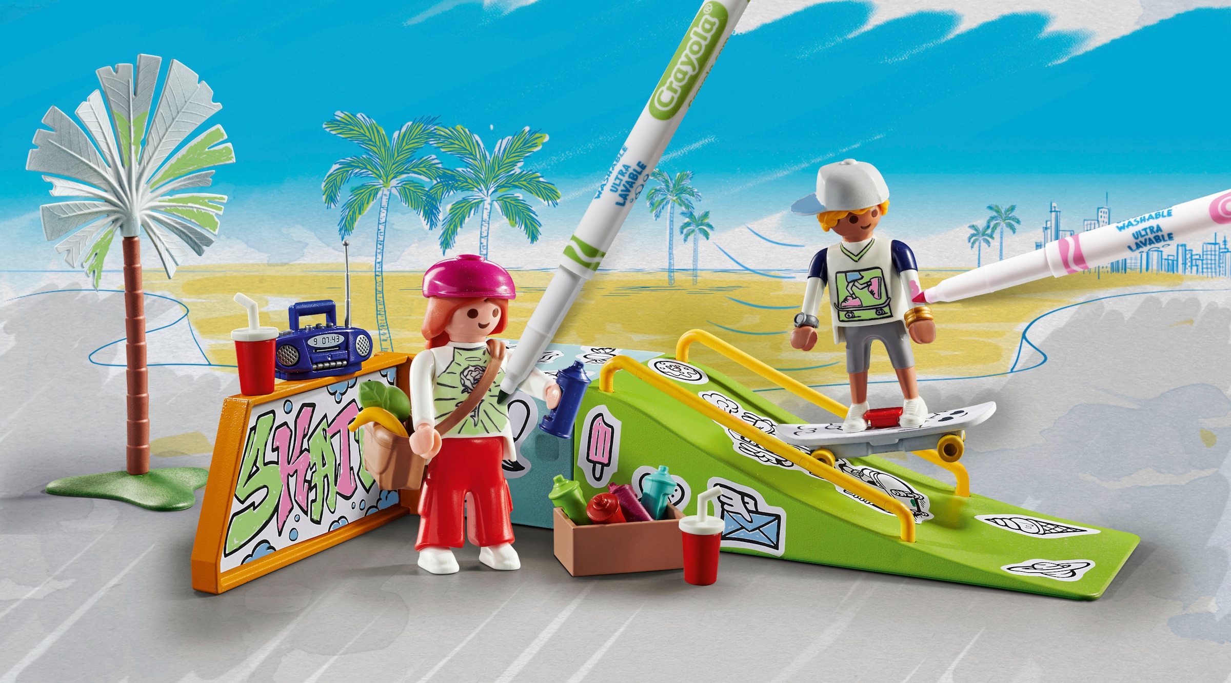 Playmobil® Konstruktions-Spielset »Skatepark (71515), Color« Made in Europe