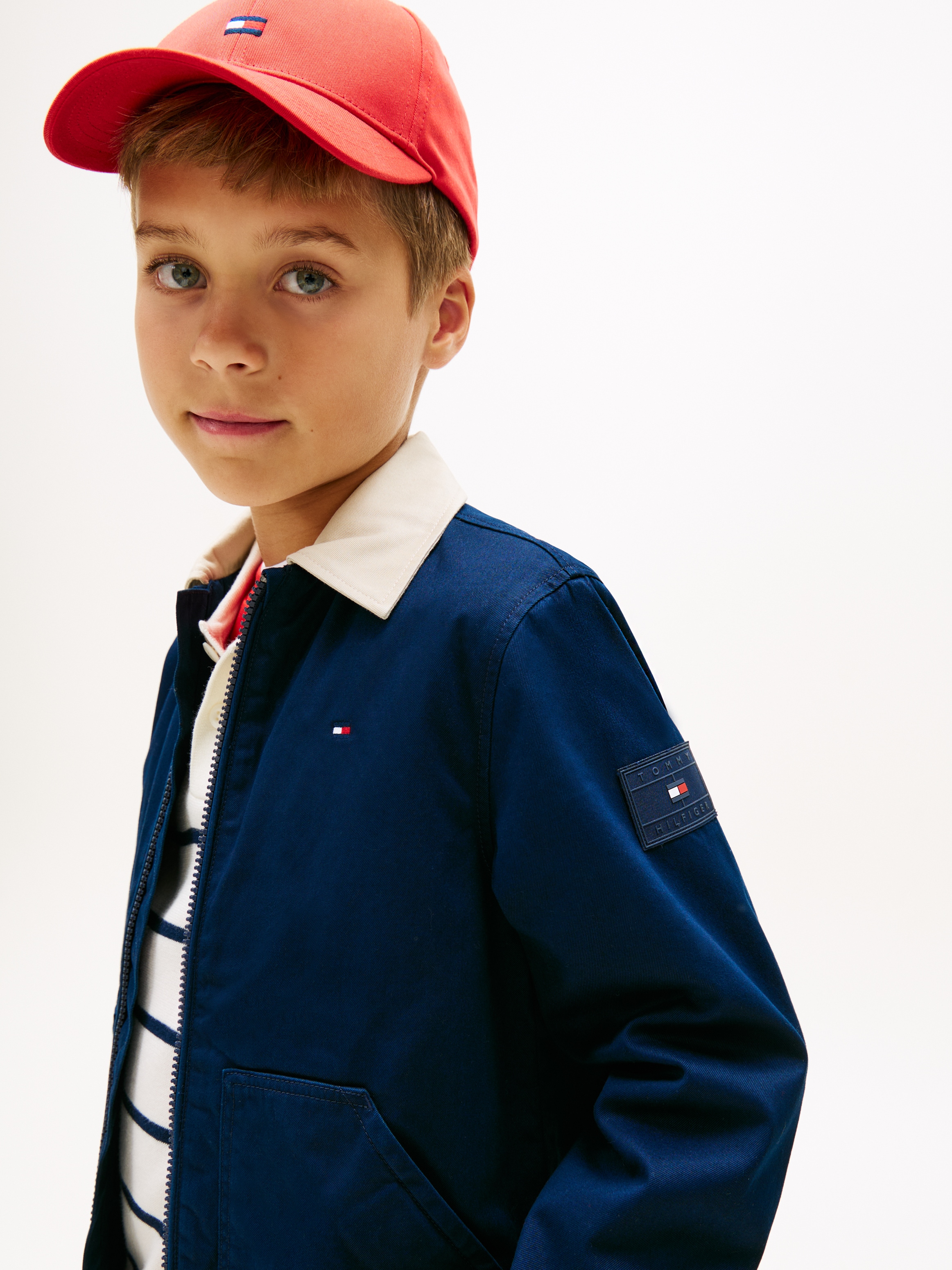 Tommy Hilfiger Veste chemise »CONTRAST COLLAR COTTON JACKET« ohne Kapuze Kinder bis 16 Jahre, regular fit