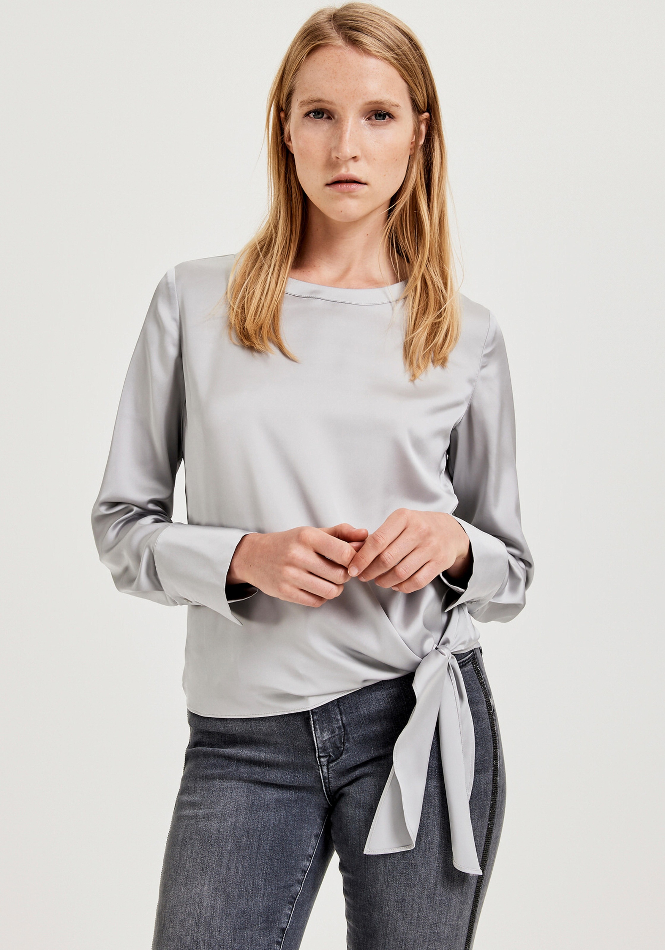 Image of OPUS Schlupfbluse »Flota«, mit Knoten-Detail am Saum bei Ackermann Versand Schweiz