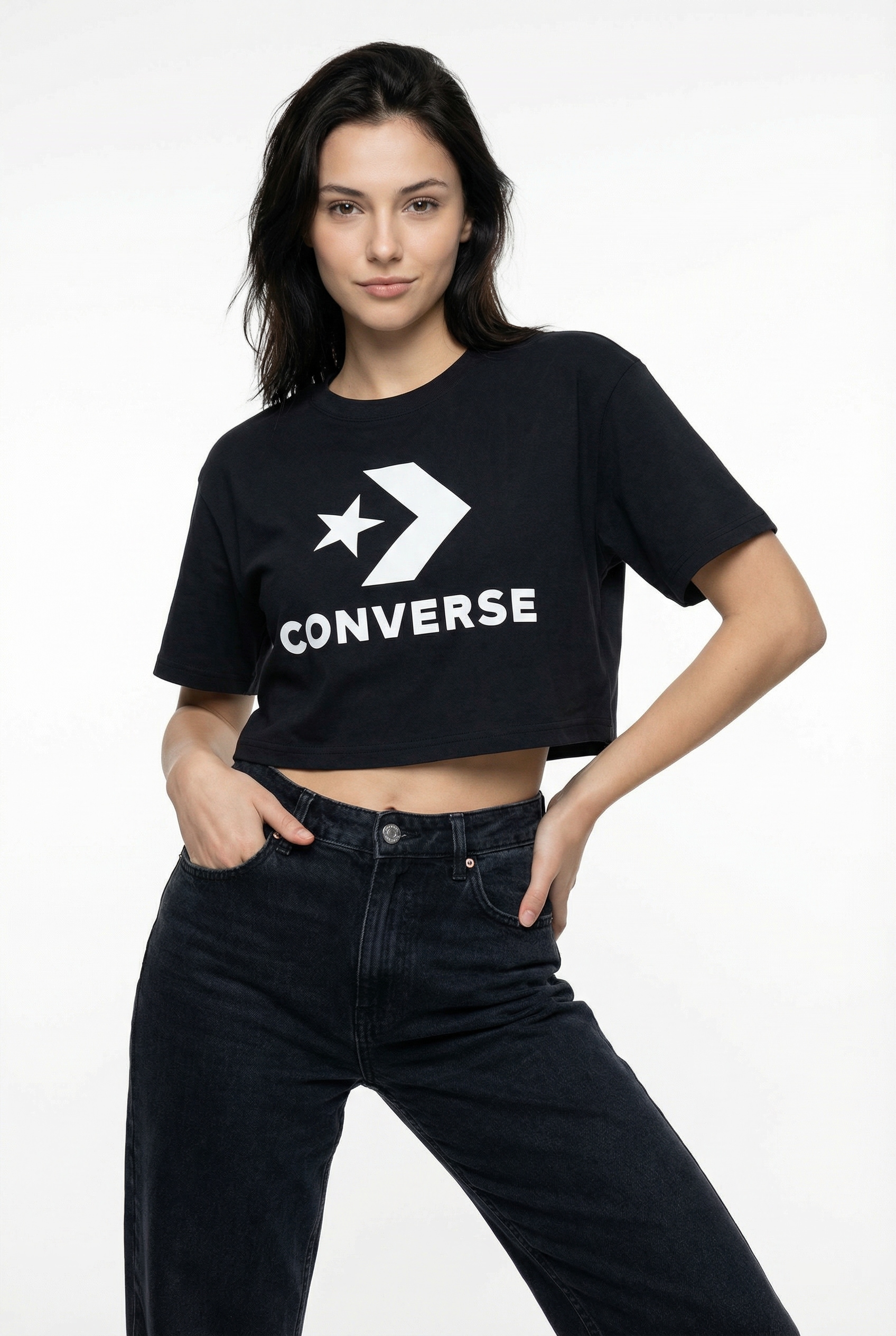 Image of Converse T-Shirt "STAR CHEVRON SPORTY TEE" Kurzarm, aus Baumwolle