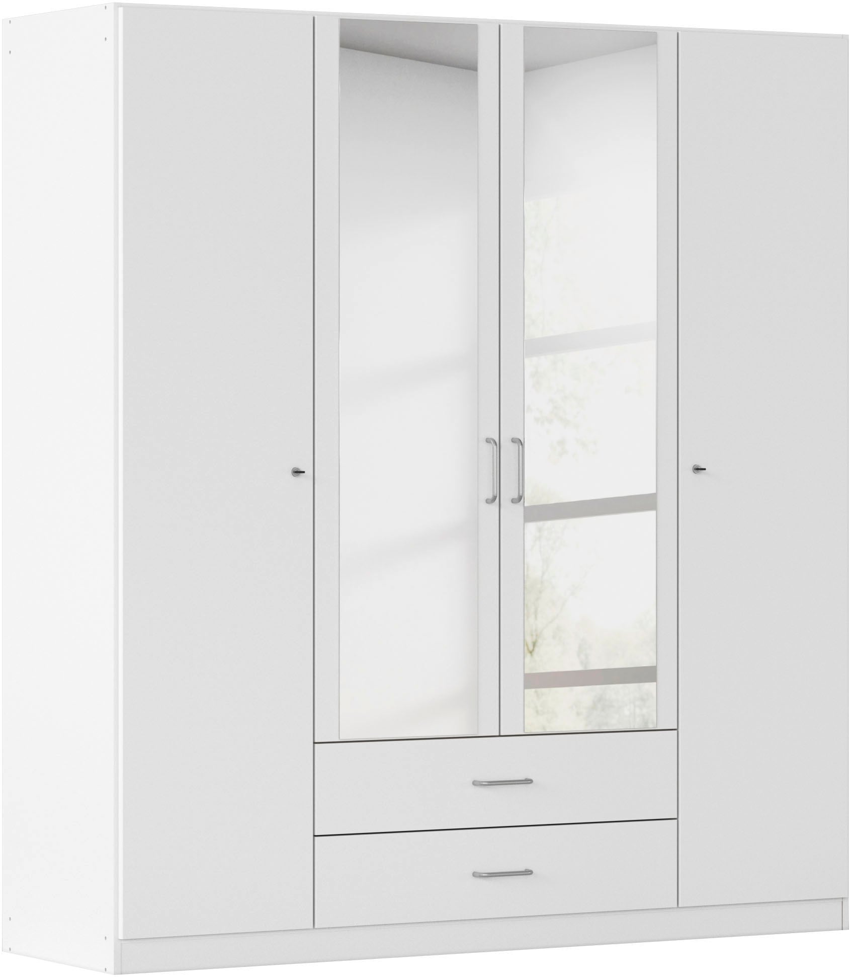Image of rauch Kleiderschrank "Schrank Garderobe Garderobenschrank Putzschrank Wäscheschrank BERGHEIM" Breiten 91/136/181 cm, Höhe 197 cm, 2 Aussenschubladen, Tür/en abschliessbar je 2 Schlüssel MADE IN GERMANY