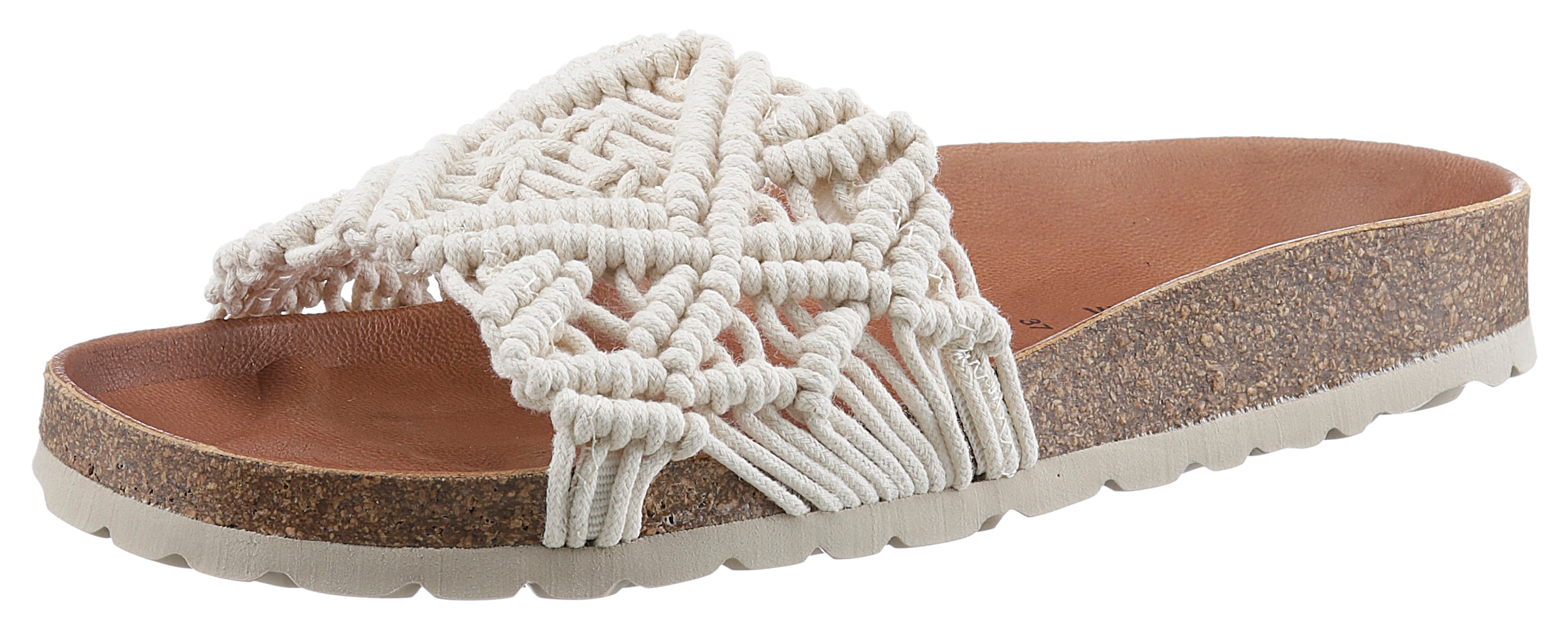 Image of VERBENAS Pantoffel "Raga Knots Digital" Sommerschuh, Pool Slides, Flat in gehäkeltem Look