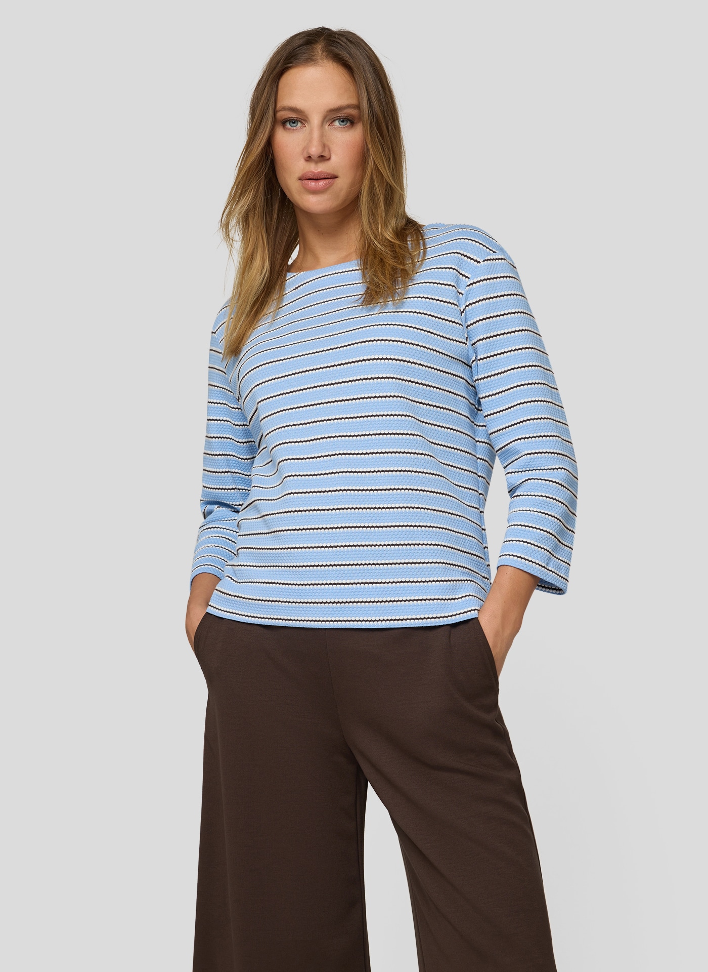 Image of Rabe 3/4-Arm-Shirt Strick-Look und gestreift