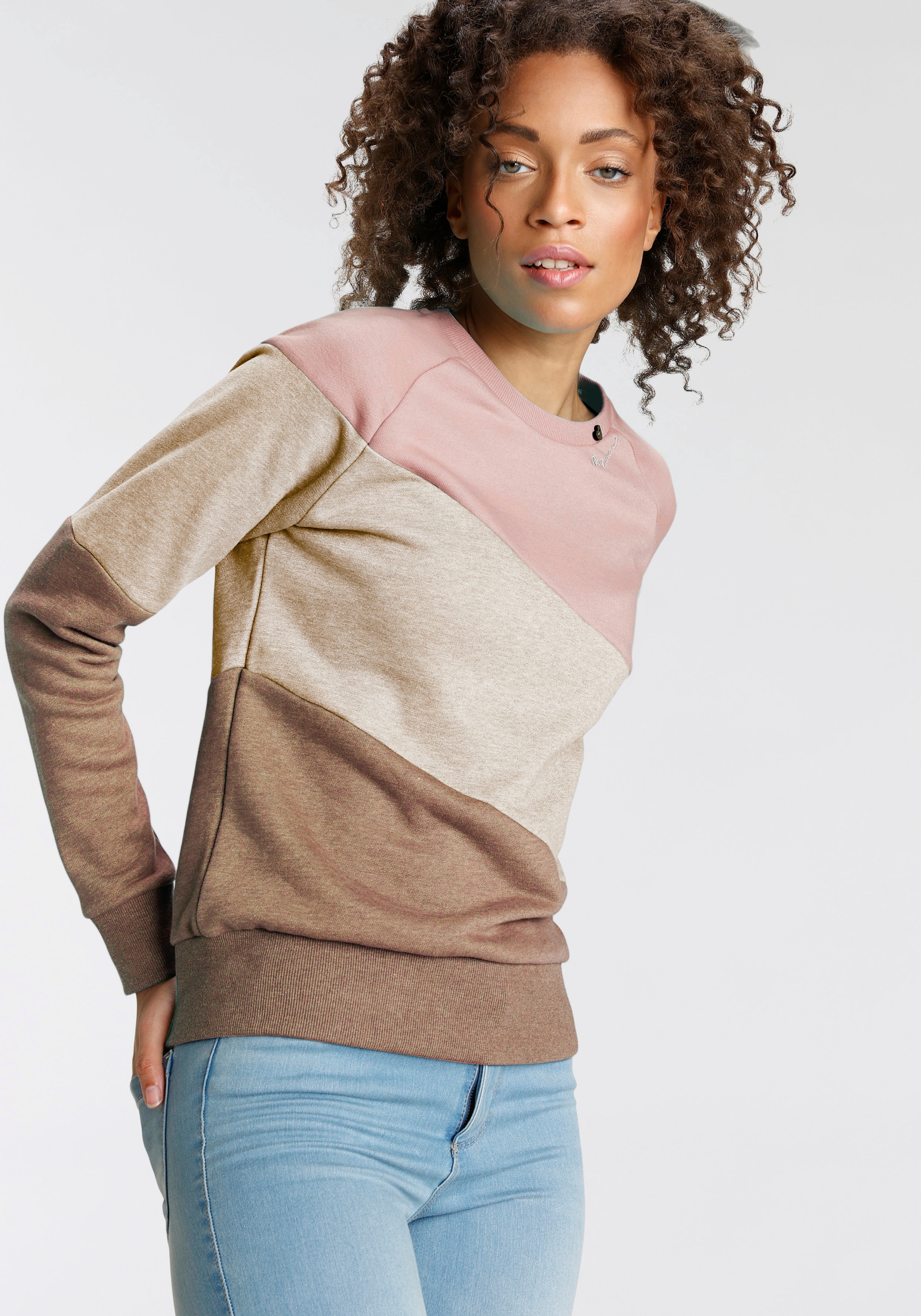 versandkostenfrei Crew ♕ Neck BLOCK«, Sweater Color-Blocking im Ragwear bestellen »JOHANKA Design