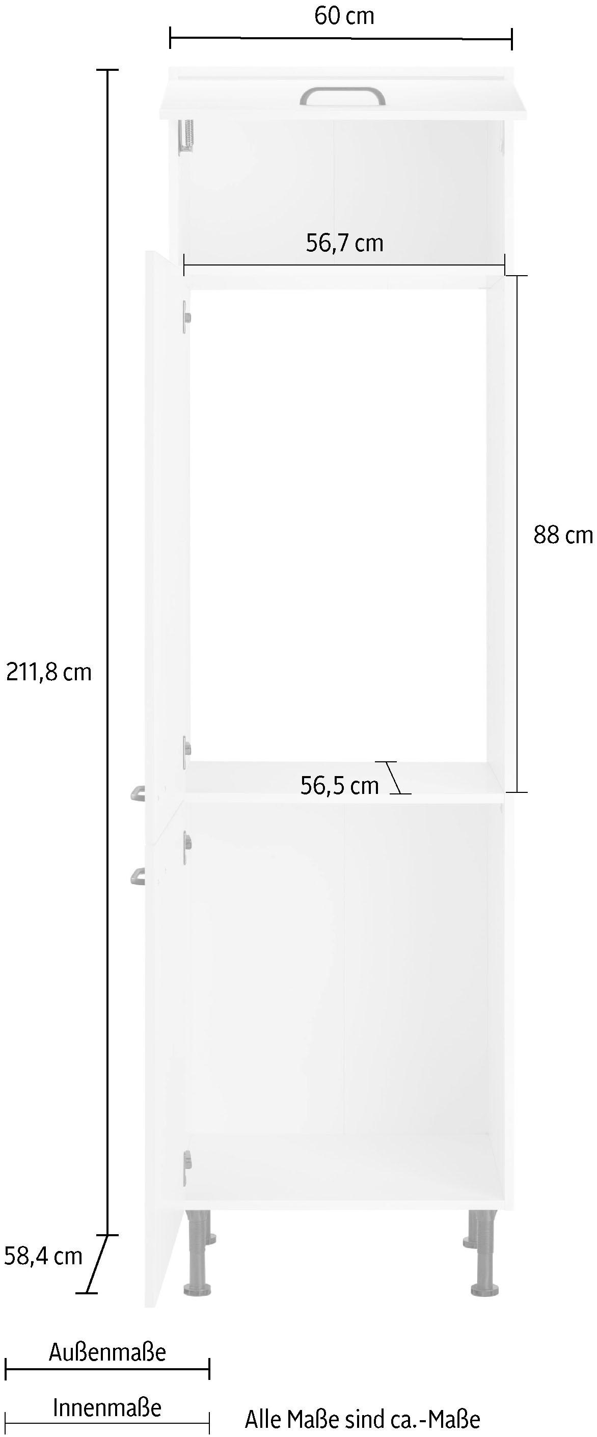 OPTIFIT Kühlumbauschrank »Elga«, mit Soft-Close-Funktion, höhenverstellbaren Füssen, Breite 60 cm