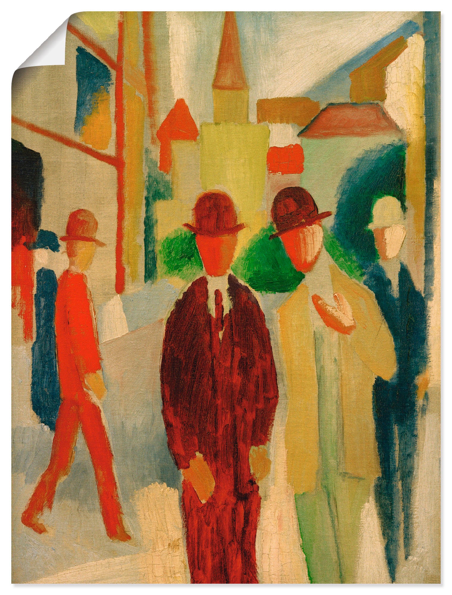 Image of Artland Poster "Helle Strasse mit Leuten" Gruppen & Familien 1 Stk. tlg. ohne Rahmen