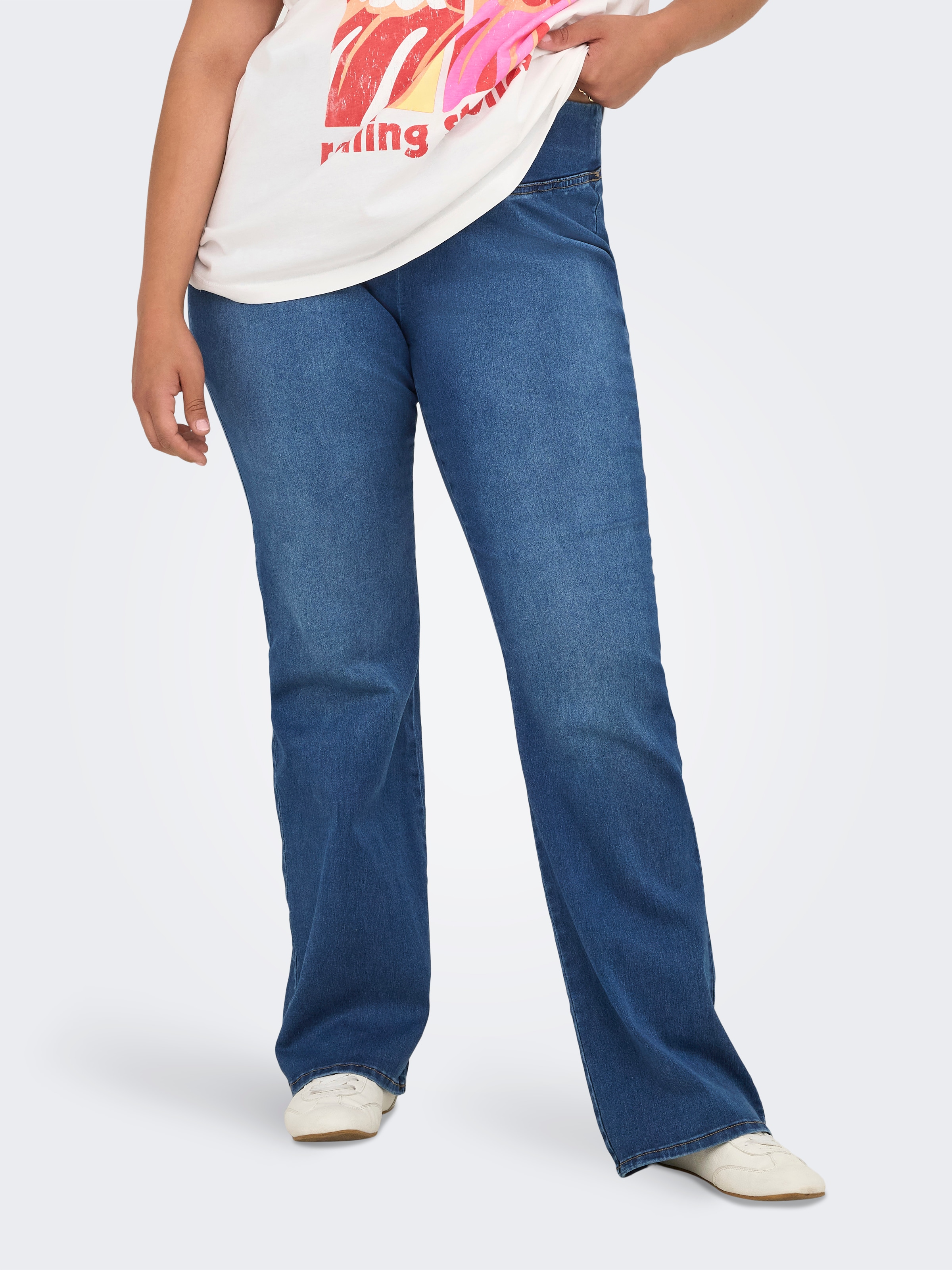 Image of ONLY CARMAKOMA Jeansleggings "CARROYAL MID WAIST FLARED LEGGING"