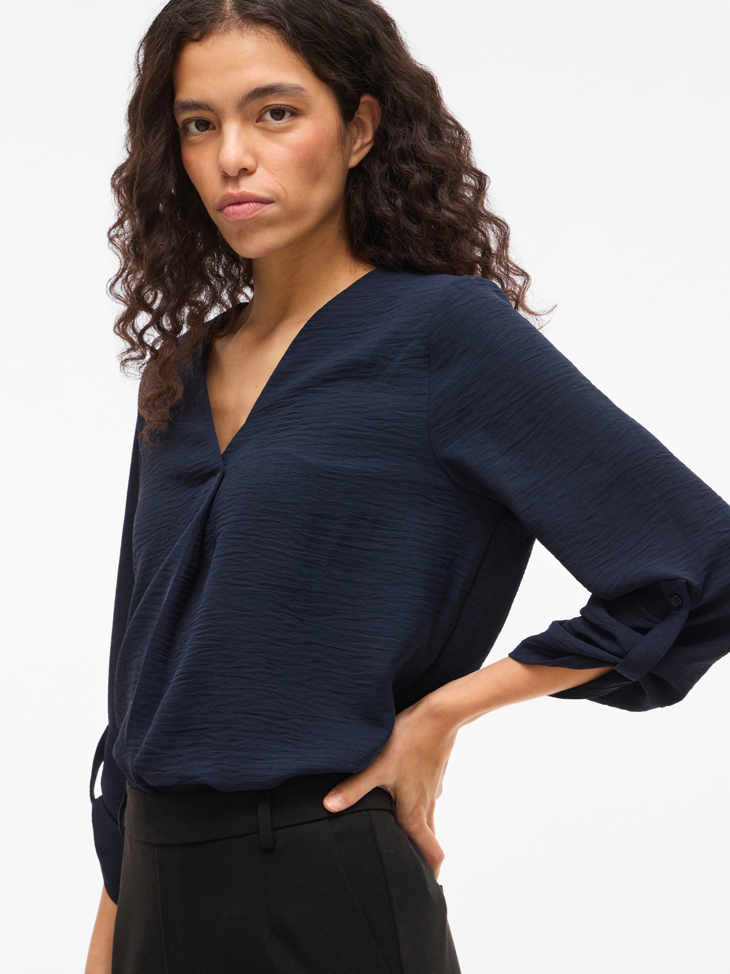 Vila Blusenshirt »VIJOSA 3/4 V-NECK TOP - NOOS«