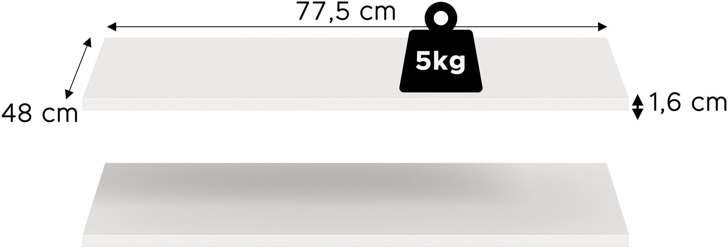 Home affaire Einlegeboden »2er Set, Breite 78 cm« 2 Stk. tlg. Skarde, Einlegeboden 2er Set, 78 cm