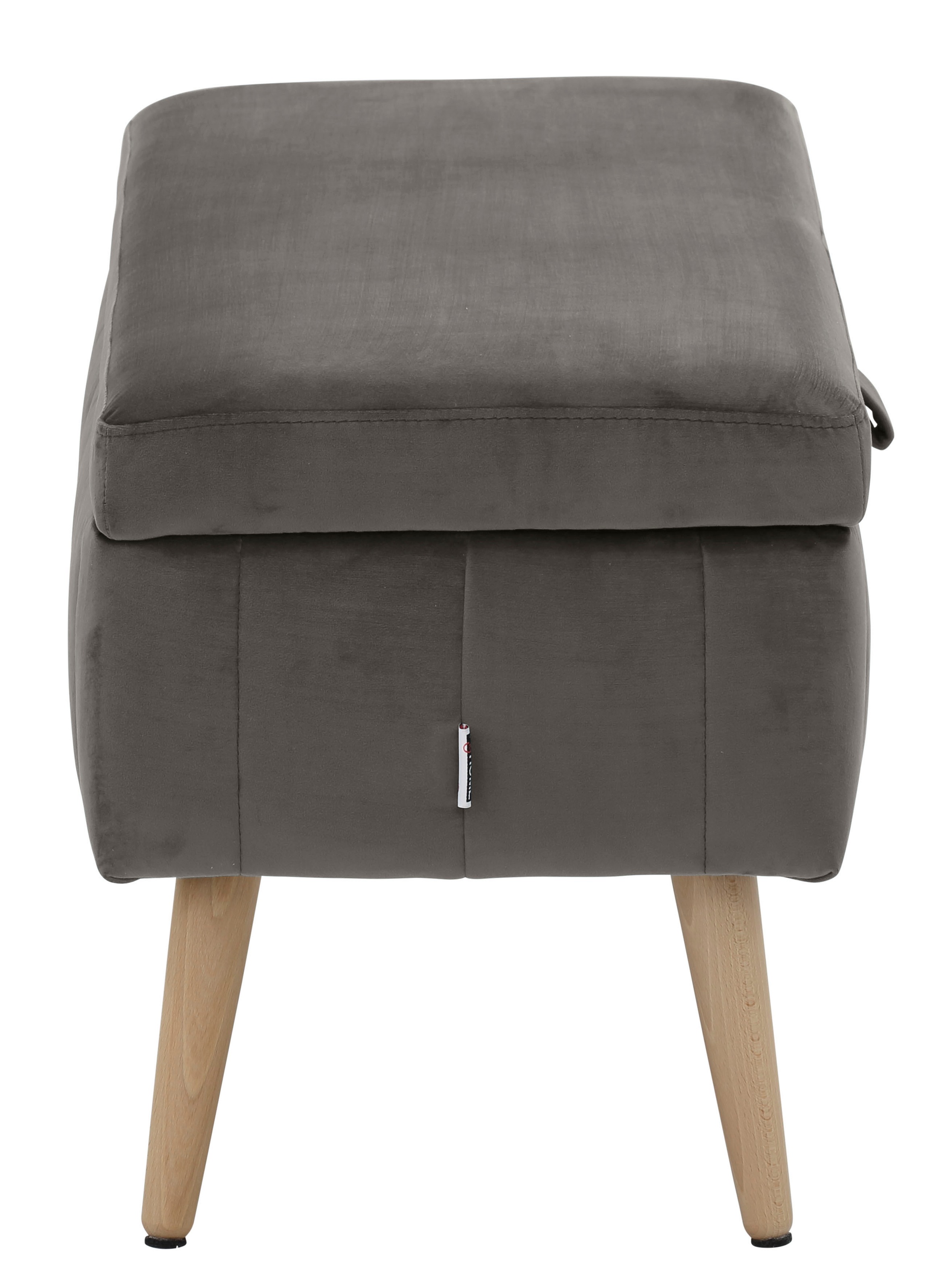 INOSIGN Truhenbank »AMIRA Sitzbank mit Stauraum, Masse B/T/H: 81/36/43 cm«, mit Staufach, in 3 Bezugsqualitäten mit feiner Steppung