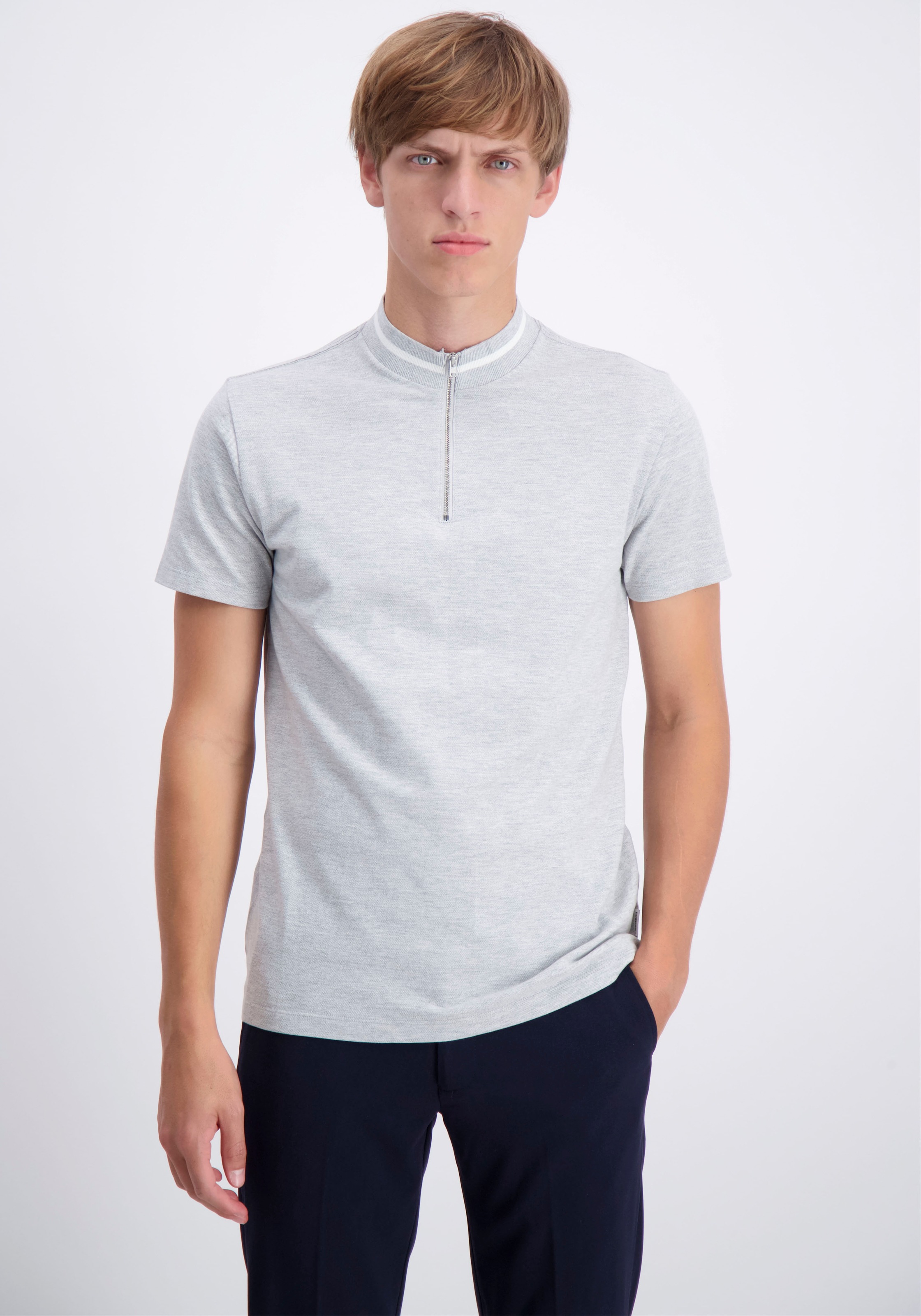 Image of LINDBERGH T-Shirt, mit Stehkragen bei Ackermann Versand Schweiz