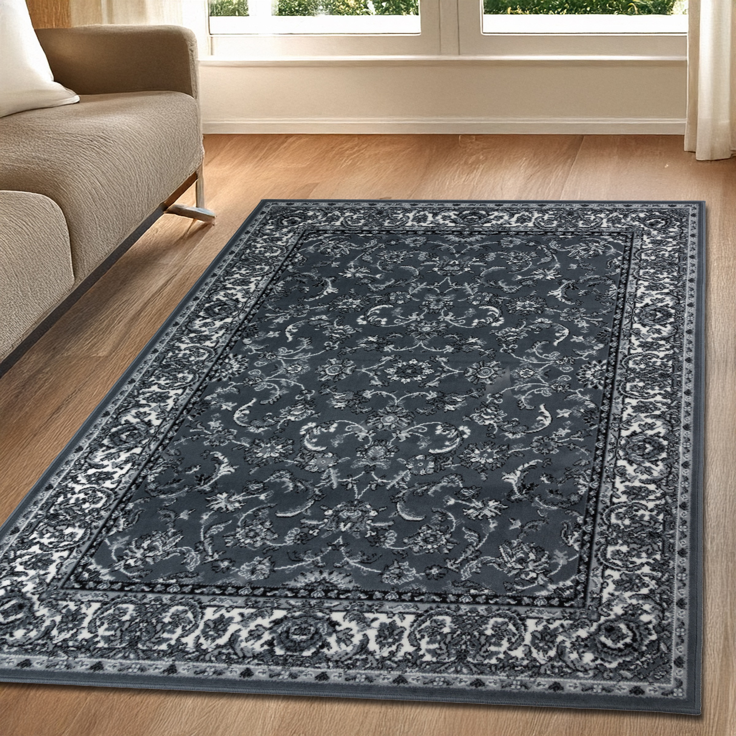 Image of GOODproduct Teppich "Ezzo, mit Bordüre, Kurzflor, Made in Belgium" rechteckig 7 mm Höhe Orient-Optik, Teppich, Wohnzimmer, Esszimmer, Schlafzimmer