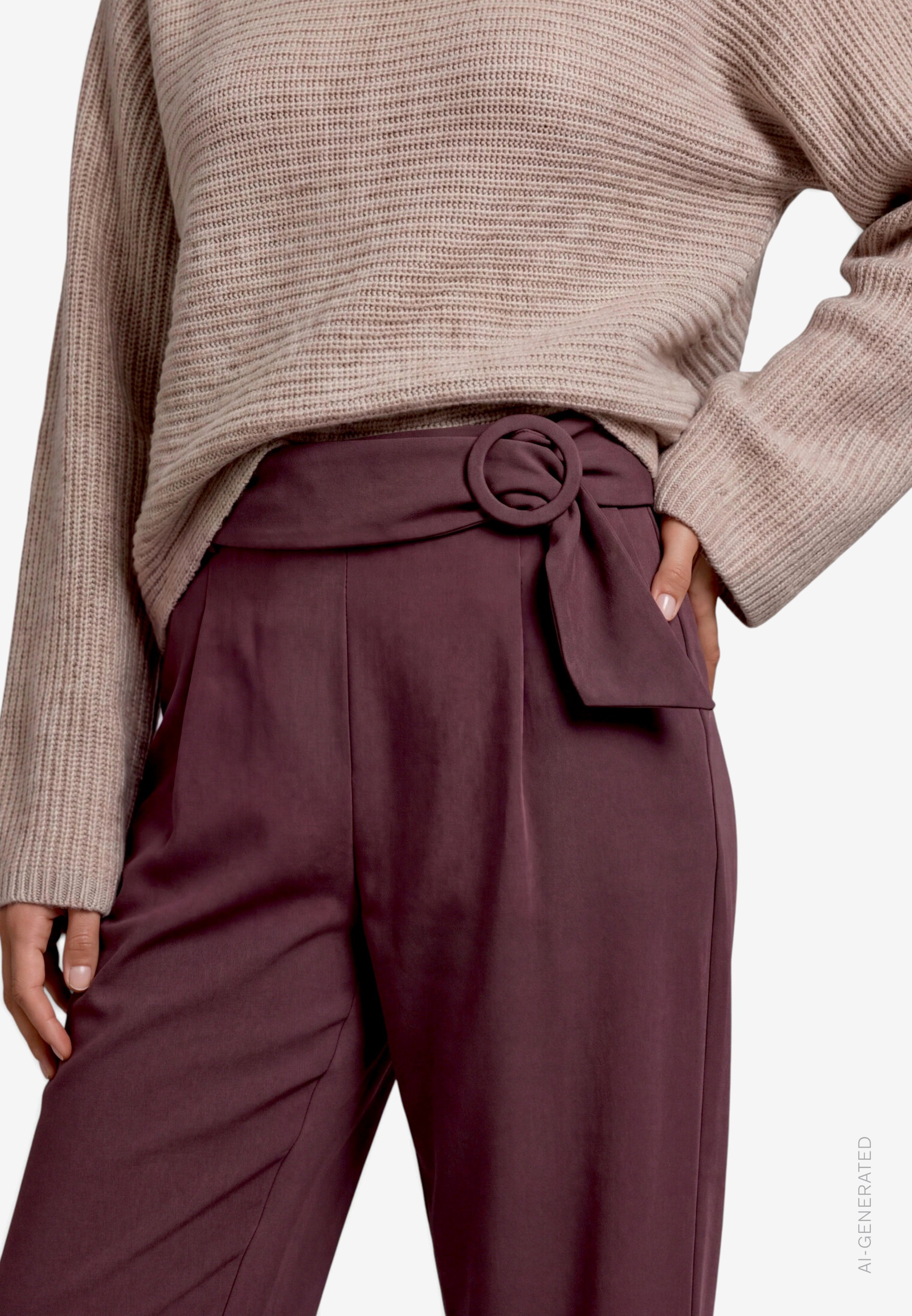 Zero Bundfaltenhose  Stoffhose mit Gürtel / Schnalle