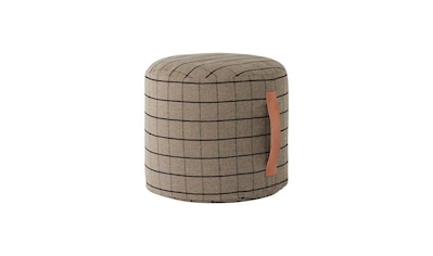 Pouf »Grid Ø 40 cm, Braun/Schwarz«