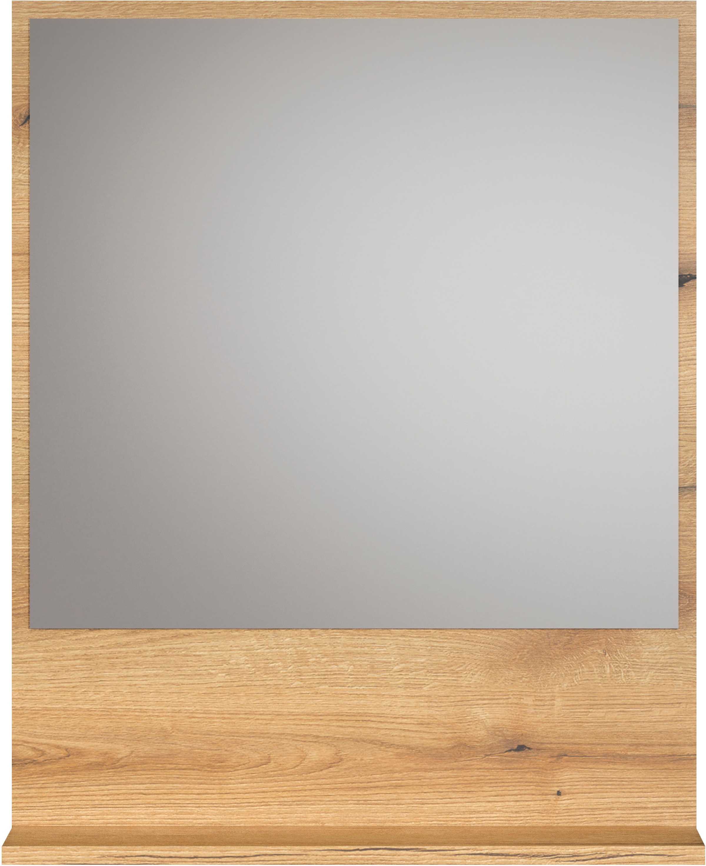welltime Badspiegel »Amrum«, (1 St.), Eleganter Badezimmerspiegel mit Ablage - Masse (B/T/H) 60-80/14/74 cm