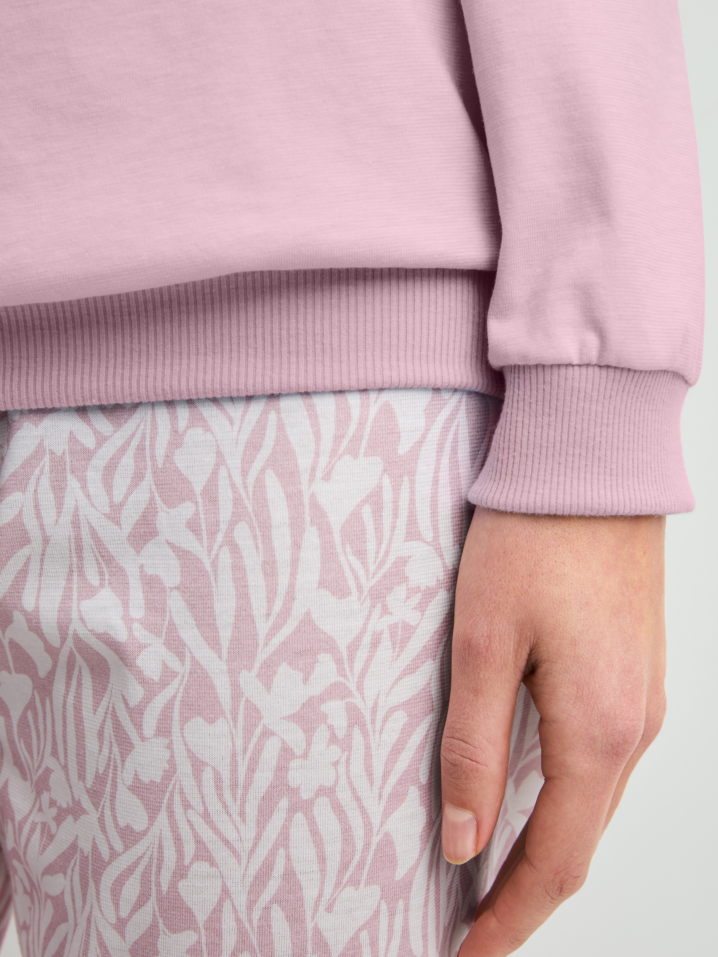 CALIDA Pyjama »Blooming Nights« 2 Col rond, manches longues, coton