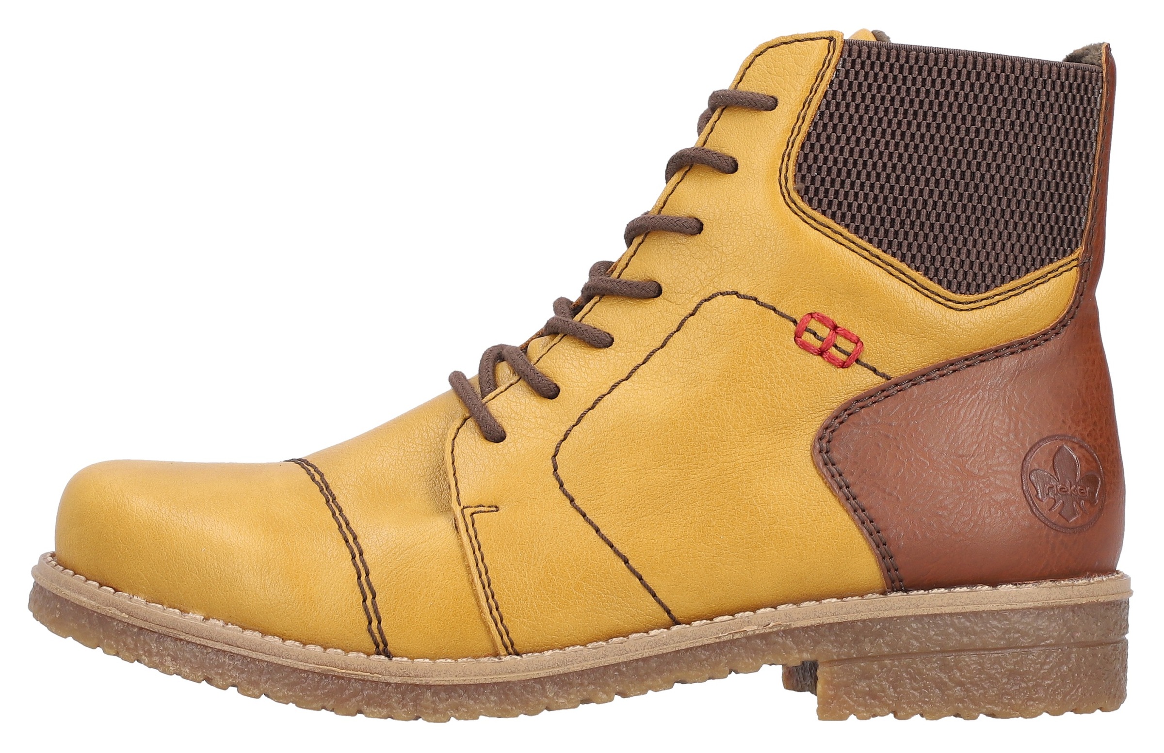 Rieker Schnürstiefelette  Schnürboots, Herbststiefelette, Blockabsatz, mit weicher Innensohle