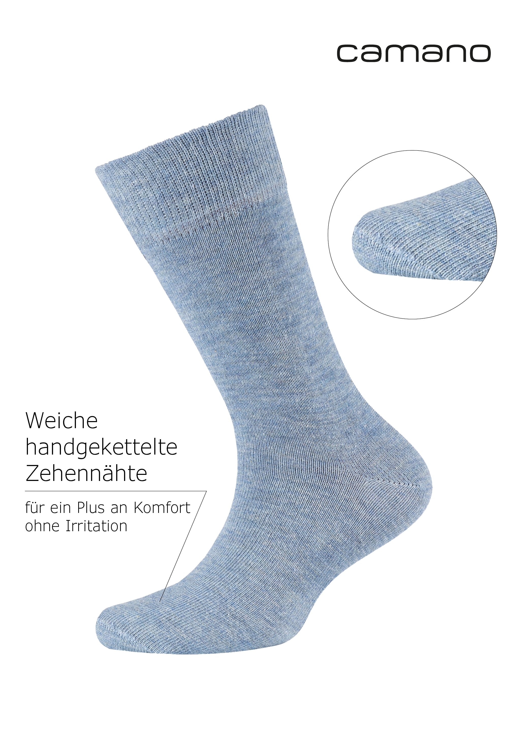 Camano Chaussettes »ca-soft« 6 Paar,  mit Komfortbund und gepolsterten Zehen-/Fersenbereich