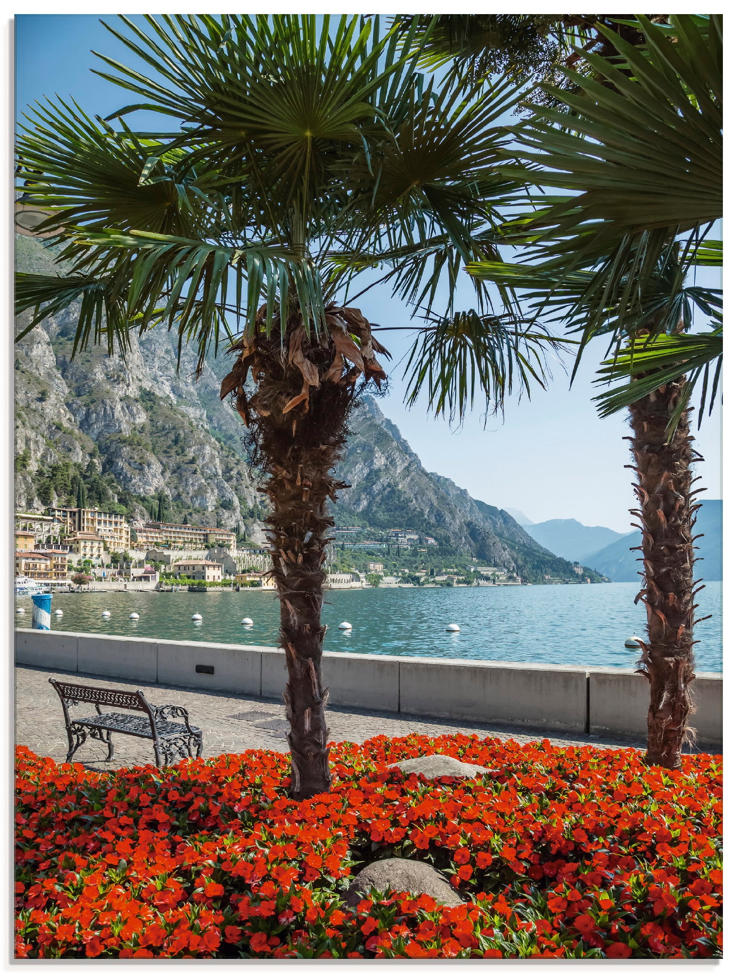 Image of Artland Glasbild "Gardasee Limone sul" Europa 1 Stk. tlg. in verschiedenen Grössen