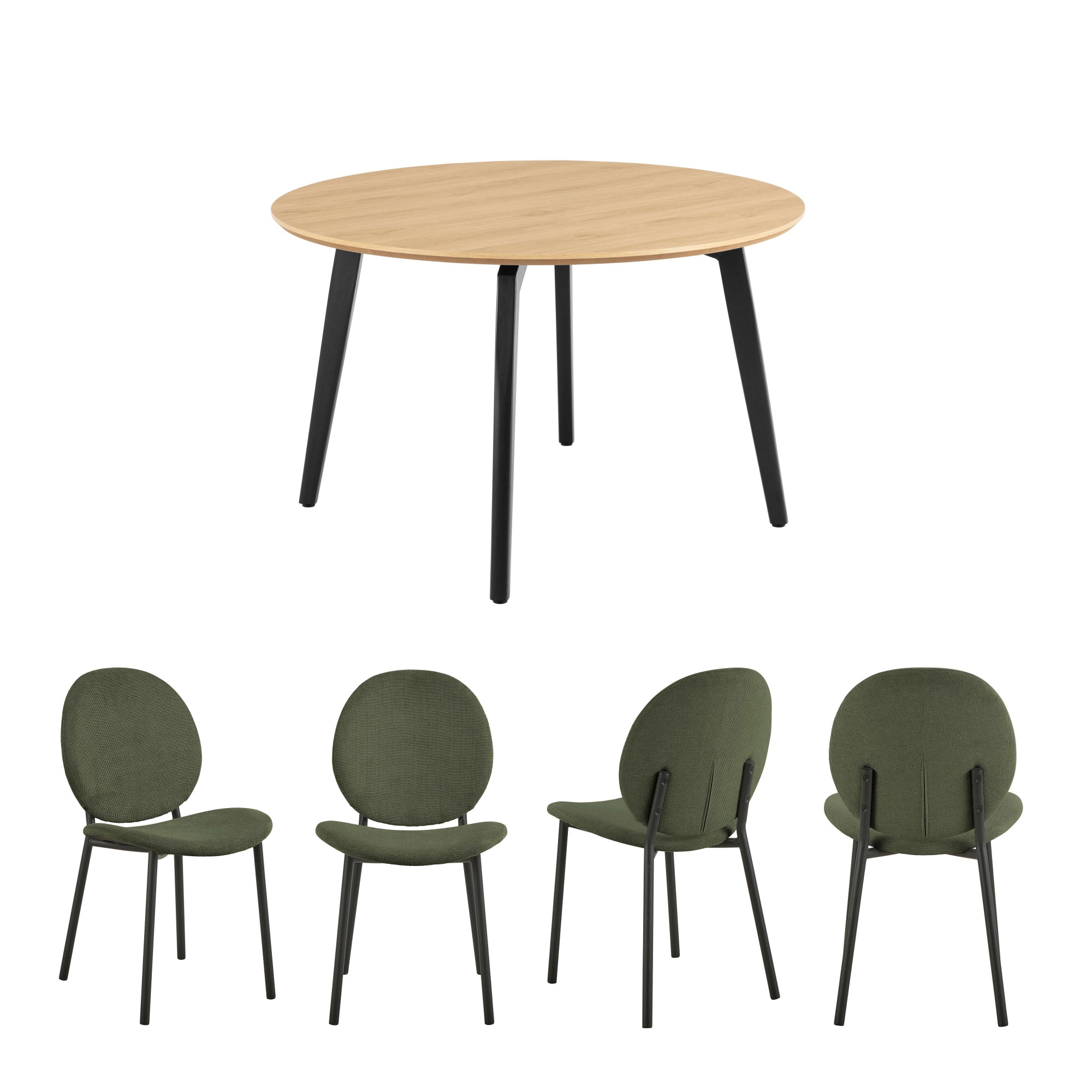 ACTONA GROUP Set de salle à manger »Essgruppe, Speisetisch mit Wohnzimmerstühlen« Ensemble, 1 table + 4 chaises, 5 cuis tlg.