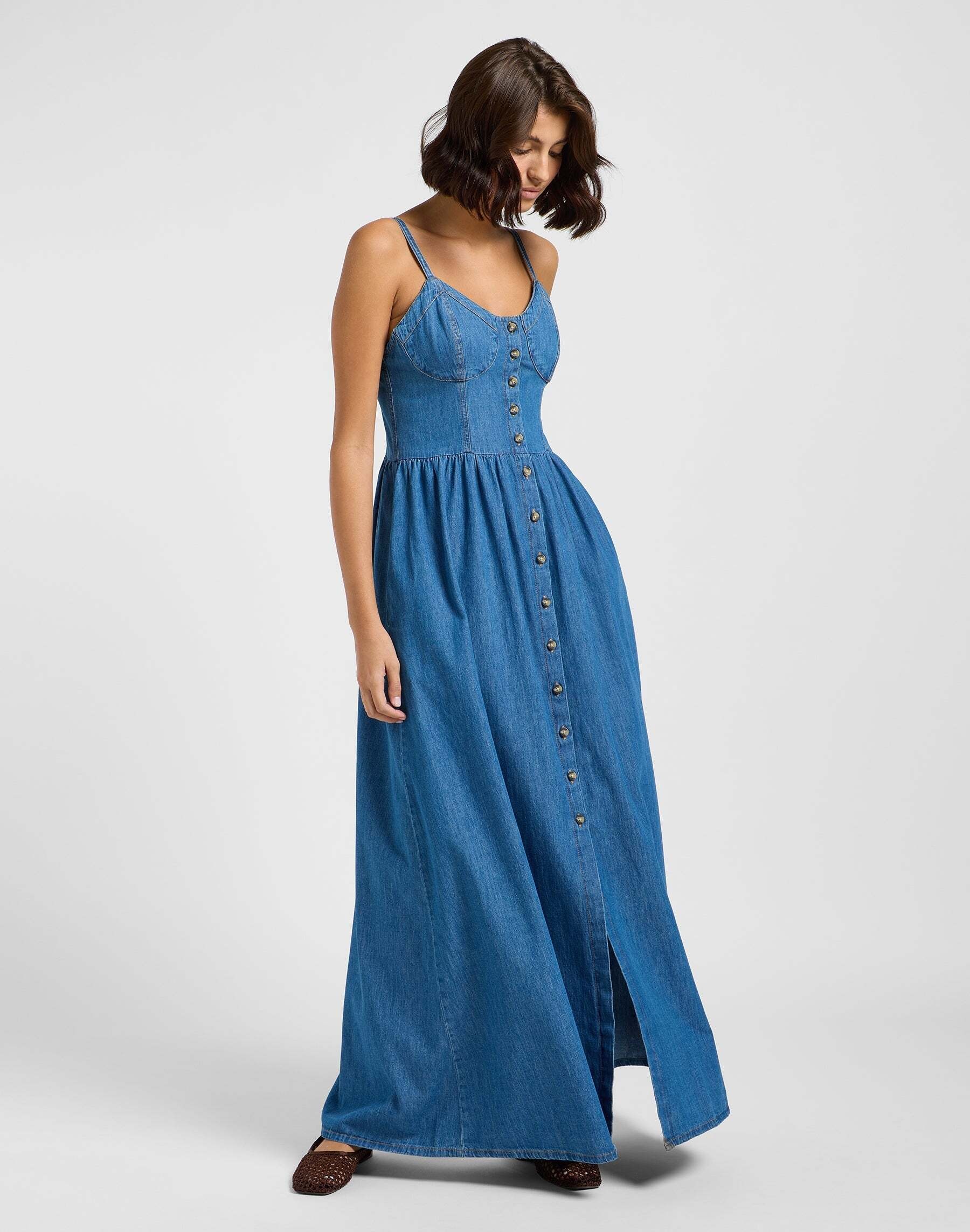 Lee® Robe en jean »Lee Jeanskleid Corset Maxi Dress«