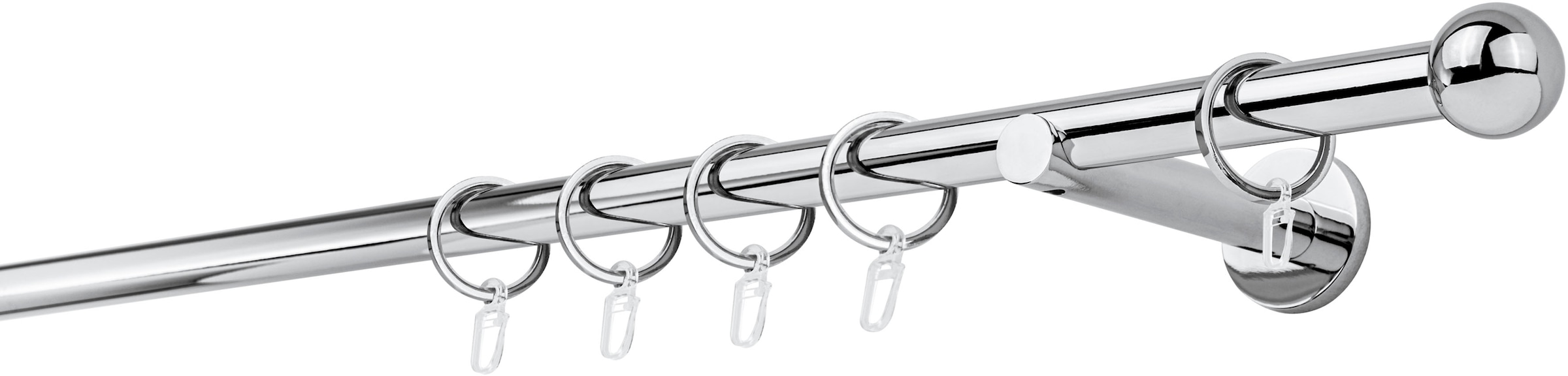 Image of mydeco Gardinenstange "20mm Ball Wandträger 12 cm" 1 läufig-läufig Fixmass