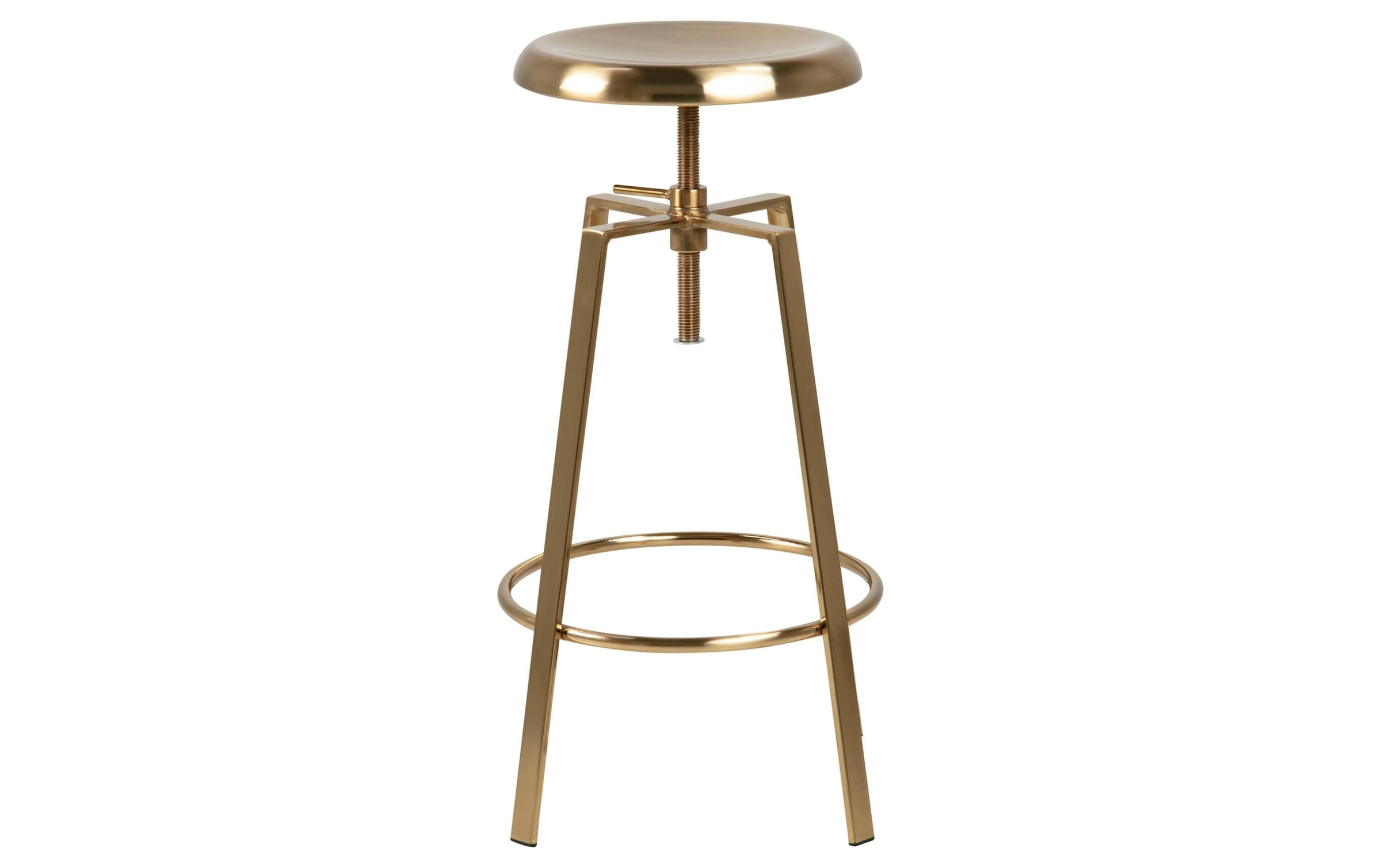 AC Design Tabouret de bar »Goose 41 x 87 cm« Barhocker ohne Rückenlehne aus gold-gebürstetem Stahl
