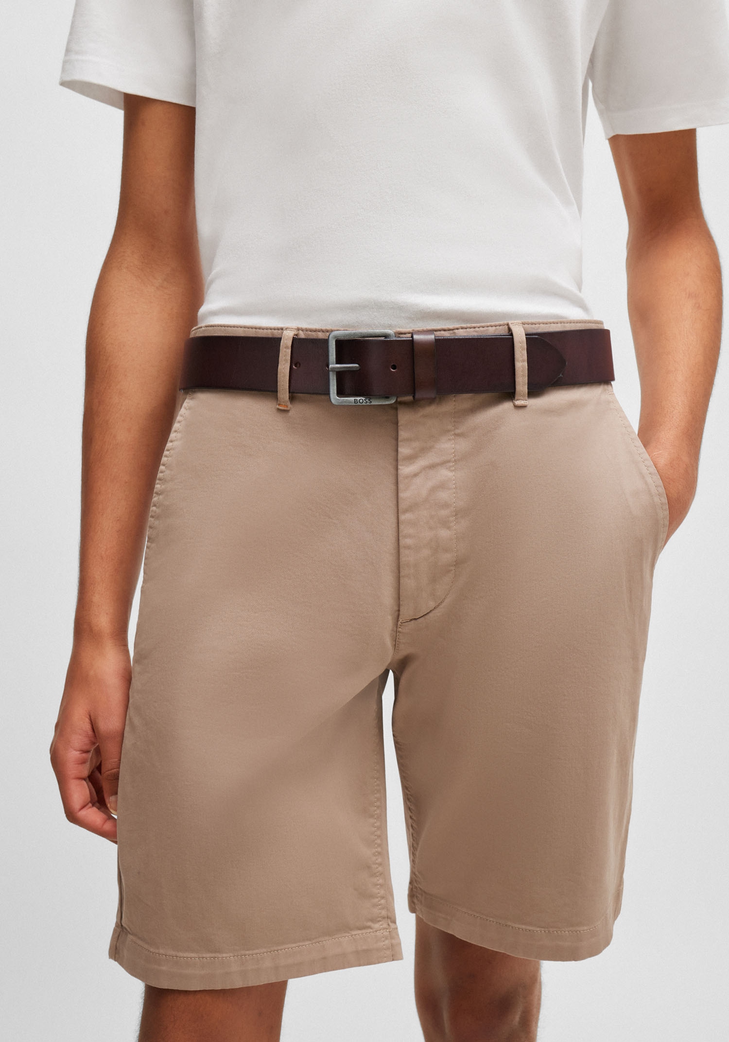 BOSS Ledergürtel »Jeeko_Sz40«, mit BOSS Logo-Schriftzug auf der Schliesse