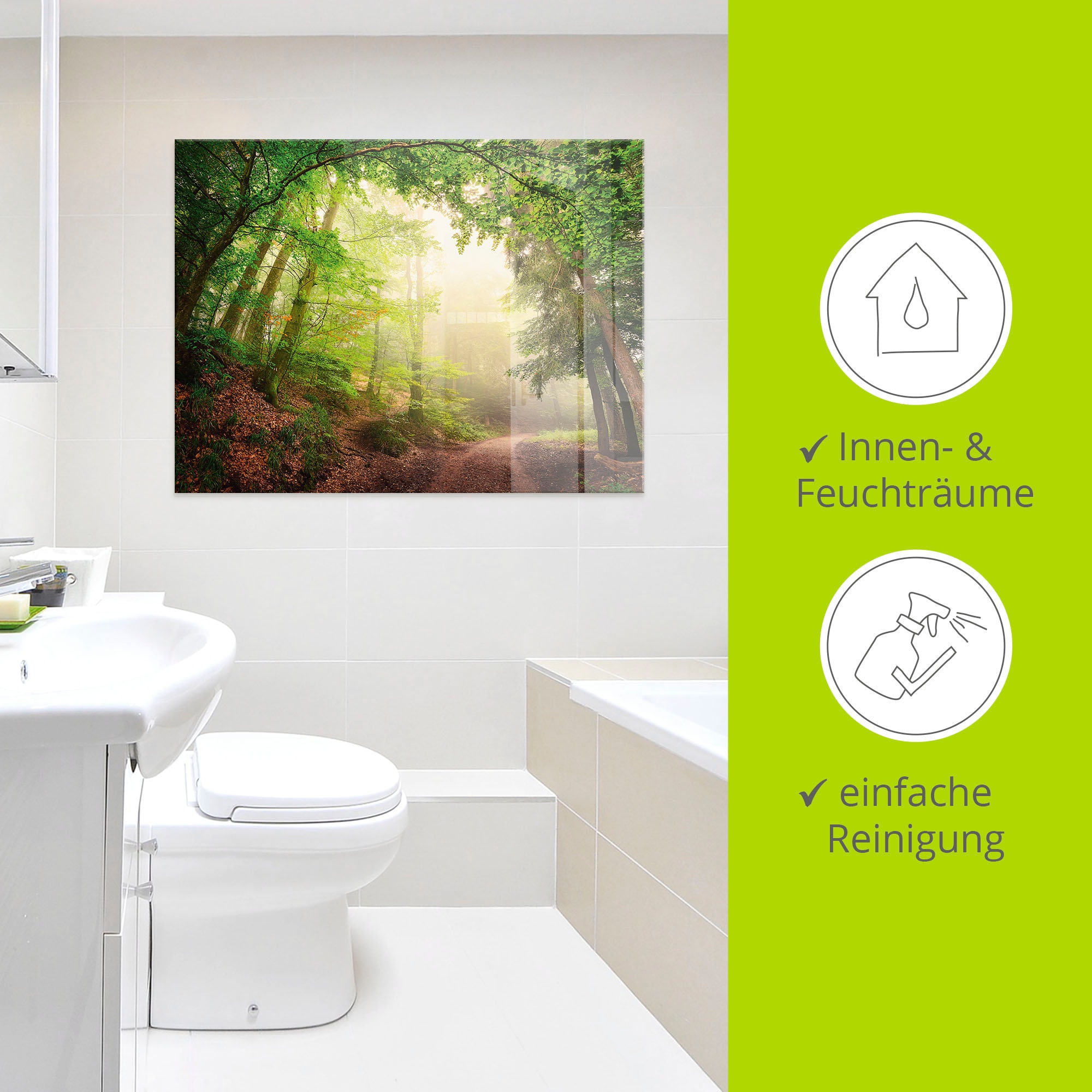 Artland Glasbild »Natürliche Torbögen durch Bäume«, Wald, (1 St.), in verschiedenen Grössen