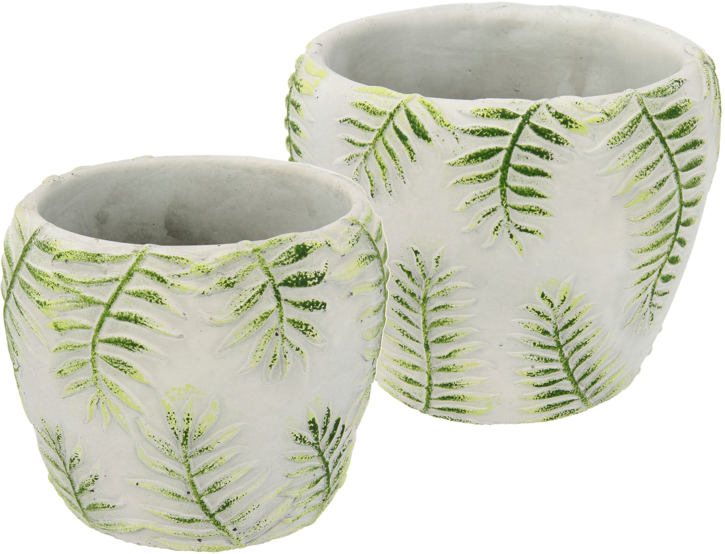 Image of I.GE.A. Pflanzschale »Übertöpfe«, Zementschale mit Blatt-Motiv, 2er Set Übertopf bei Ackermann Versand Schweiz