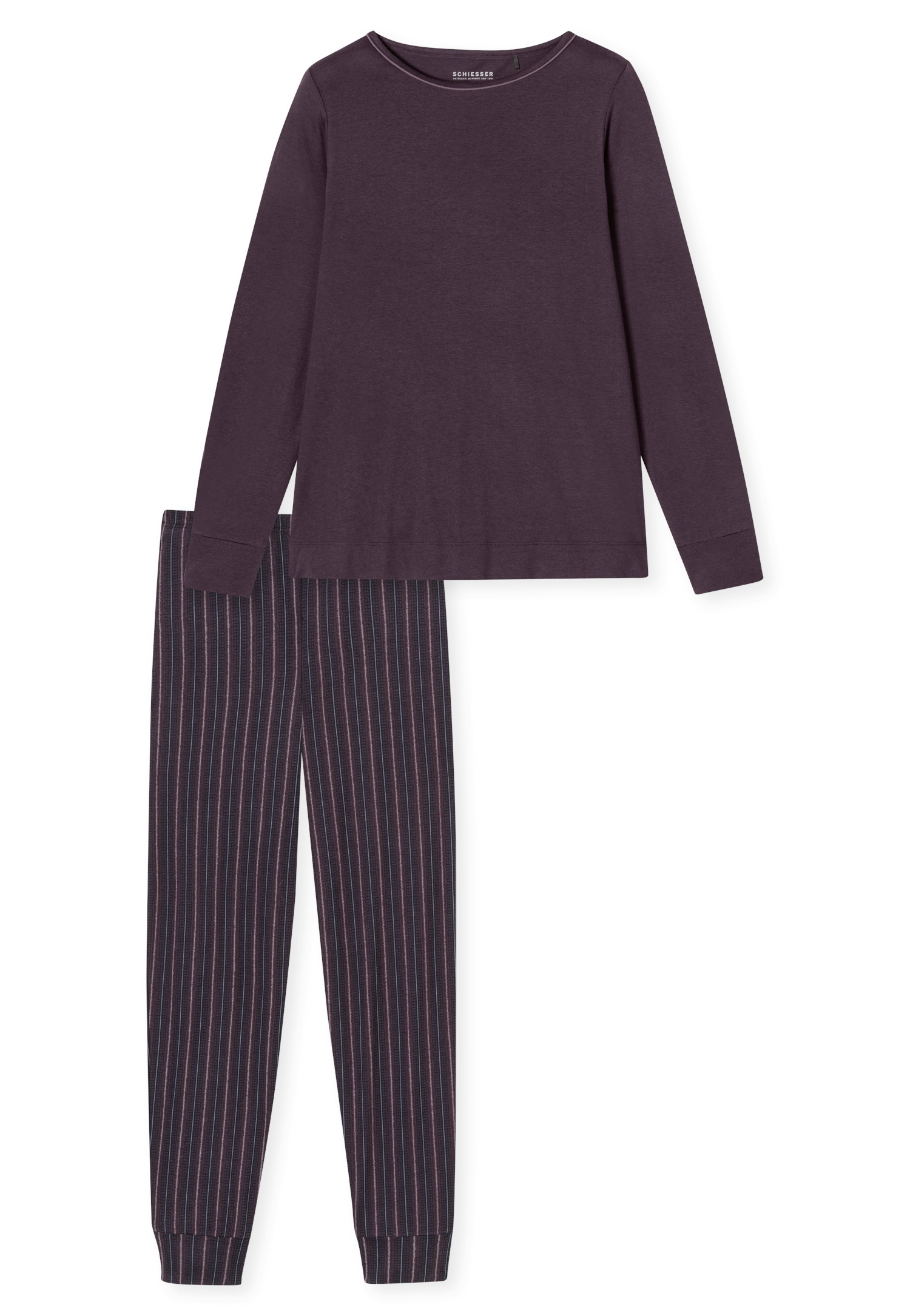 Schiesser Schlafanzug »"Comfort Nightwear"«, (2 tlg.), mit rundem Halsausschnitt