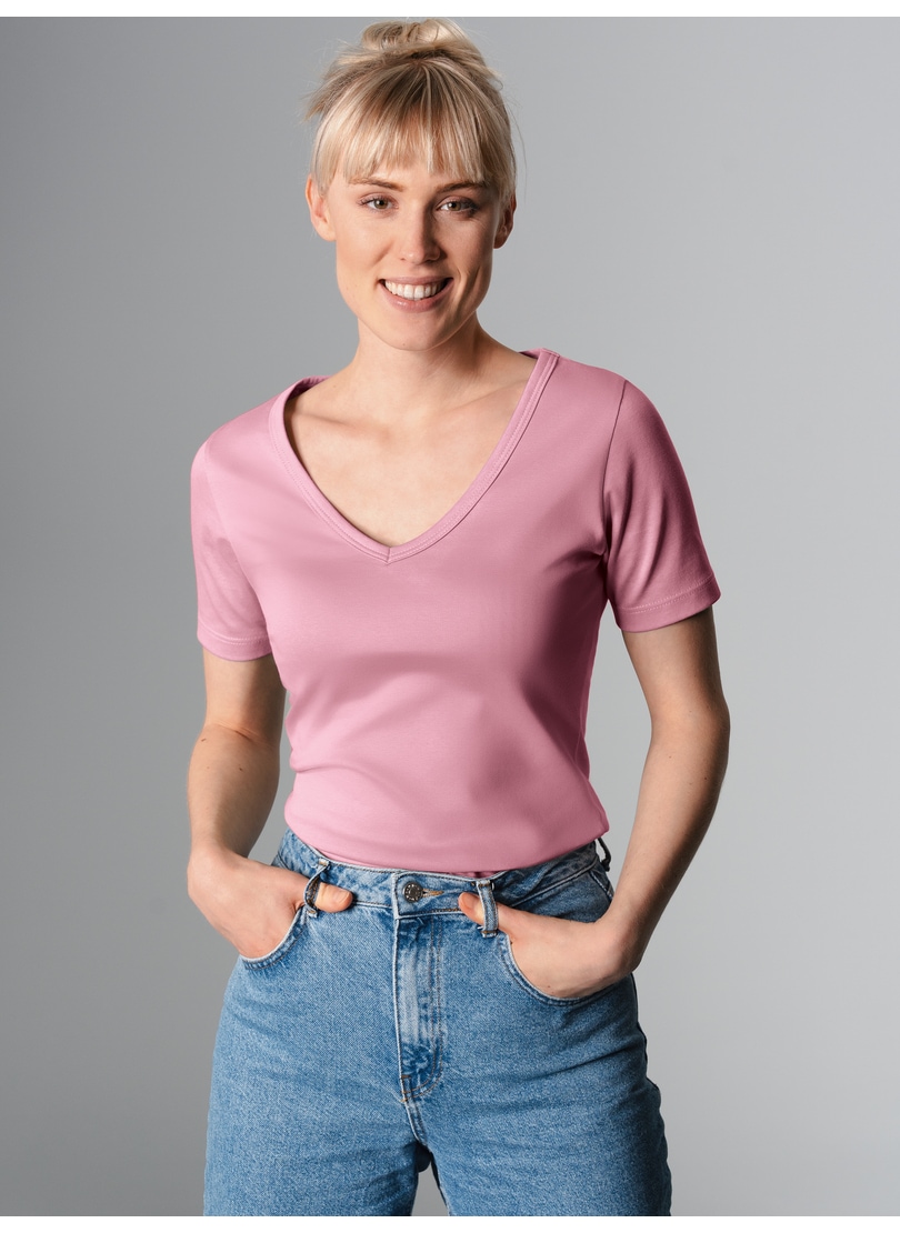Image of Trigema T-Shirt "TRIGEMA V-Shirt aus Baumwolle/Elastan" 1 Stk.