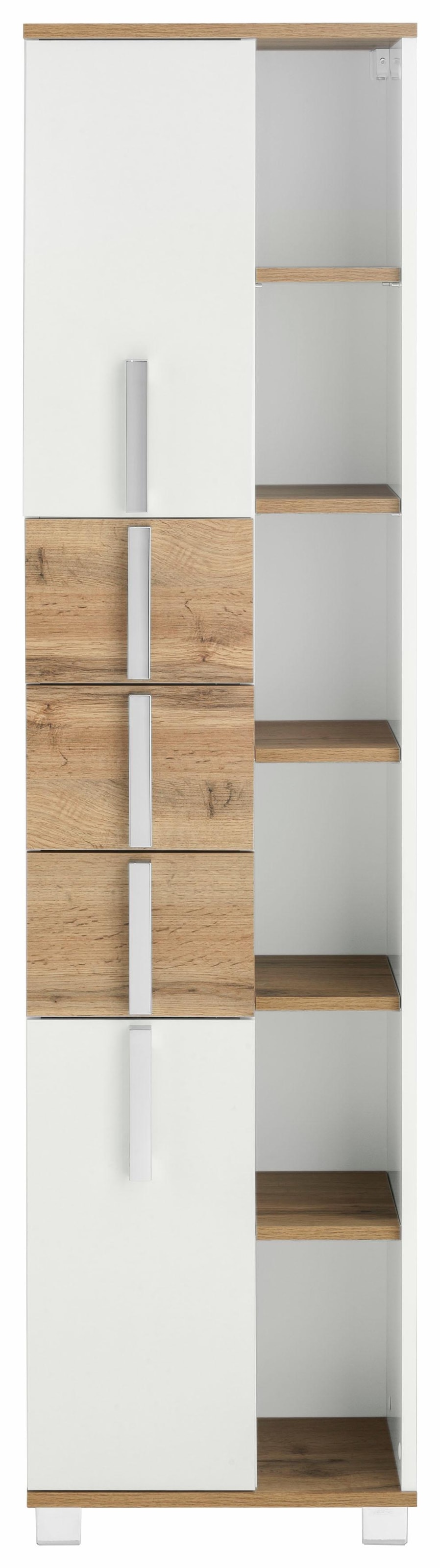 Schildmeyer Armoire haute »Kampen made in Germany« Höhe 163,7 cm, mit Metallgriffen, Stauraum durch offene Regalfächer