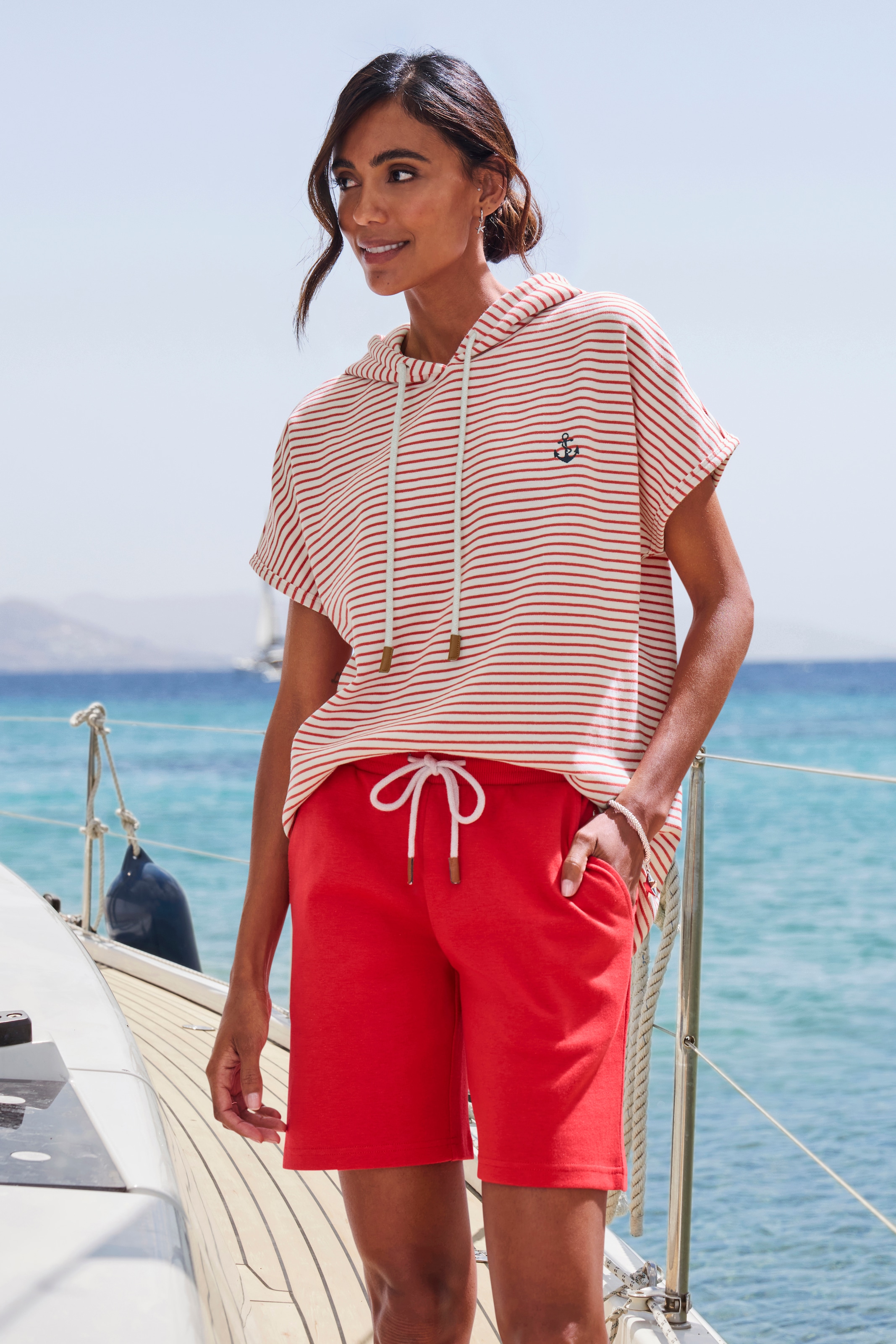 H.I.S Sweatshirt, gestreift und mit Kapuze, Loungewear
