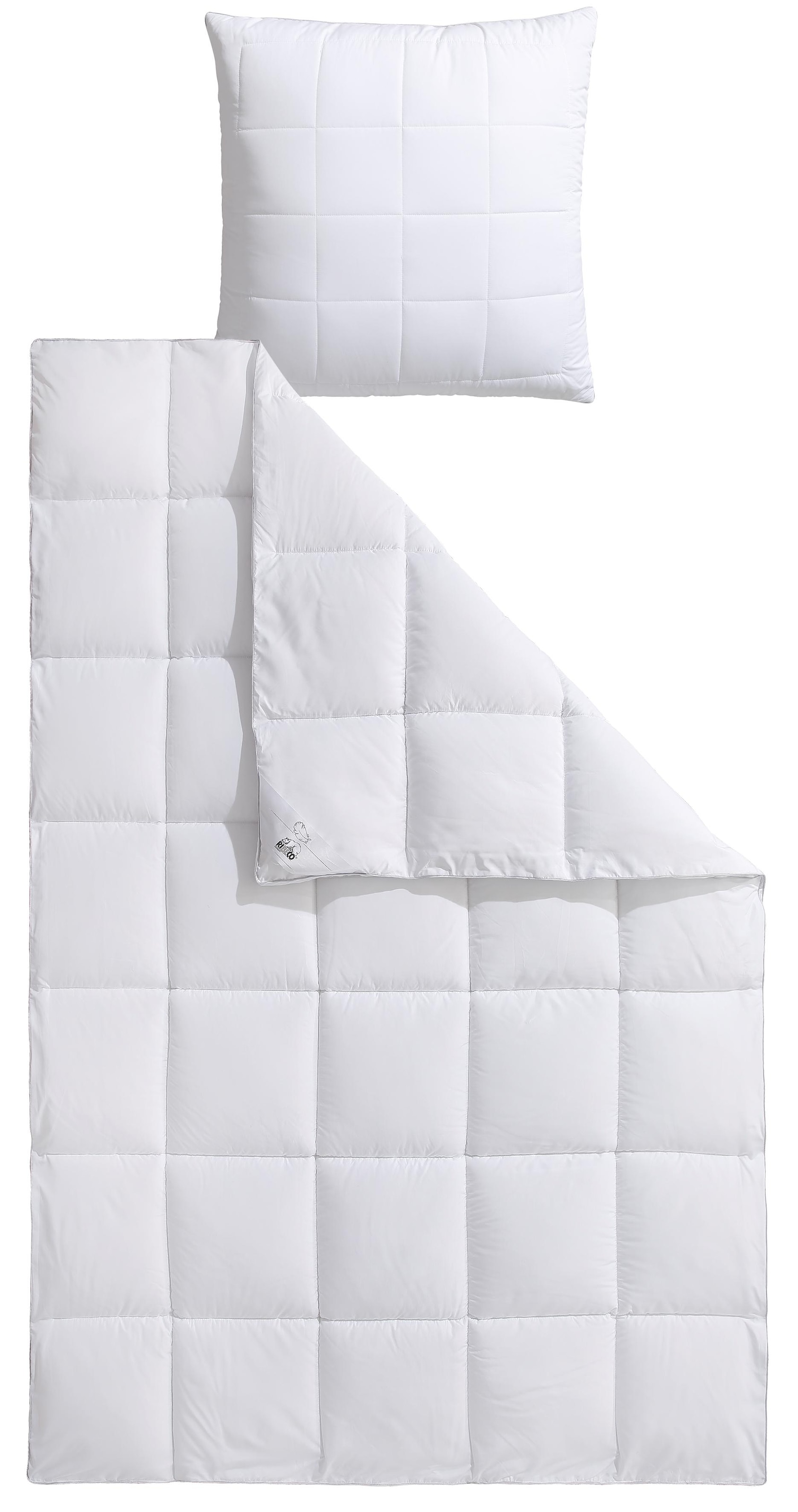 RIBECO Couette microfibre + oreiller »Isabel« sensation de duvet de luxe avec protection naturelle contre les acariens !