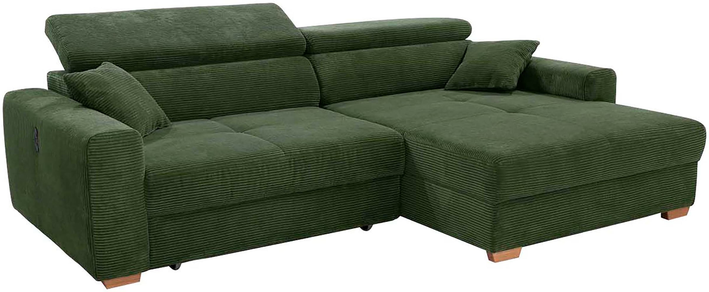 Jockenhöfer Gruppe Ecksofa »Slider L-Form, B: 277 cm Couch, 60cm elektrische Sitztiefenverstellung« 140kg Belastbarkeit, USB-Anschluss, Kopfteilverstellung & Zierkissen