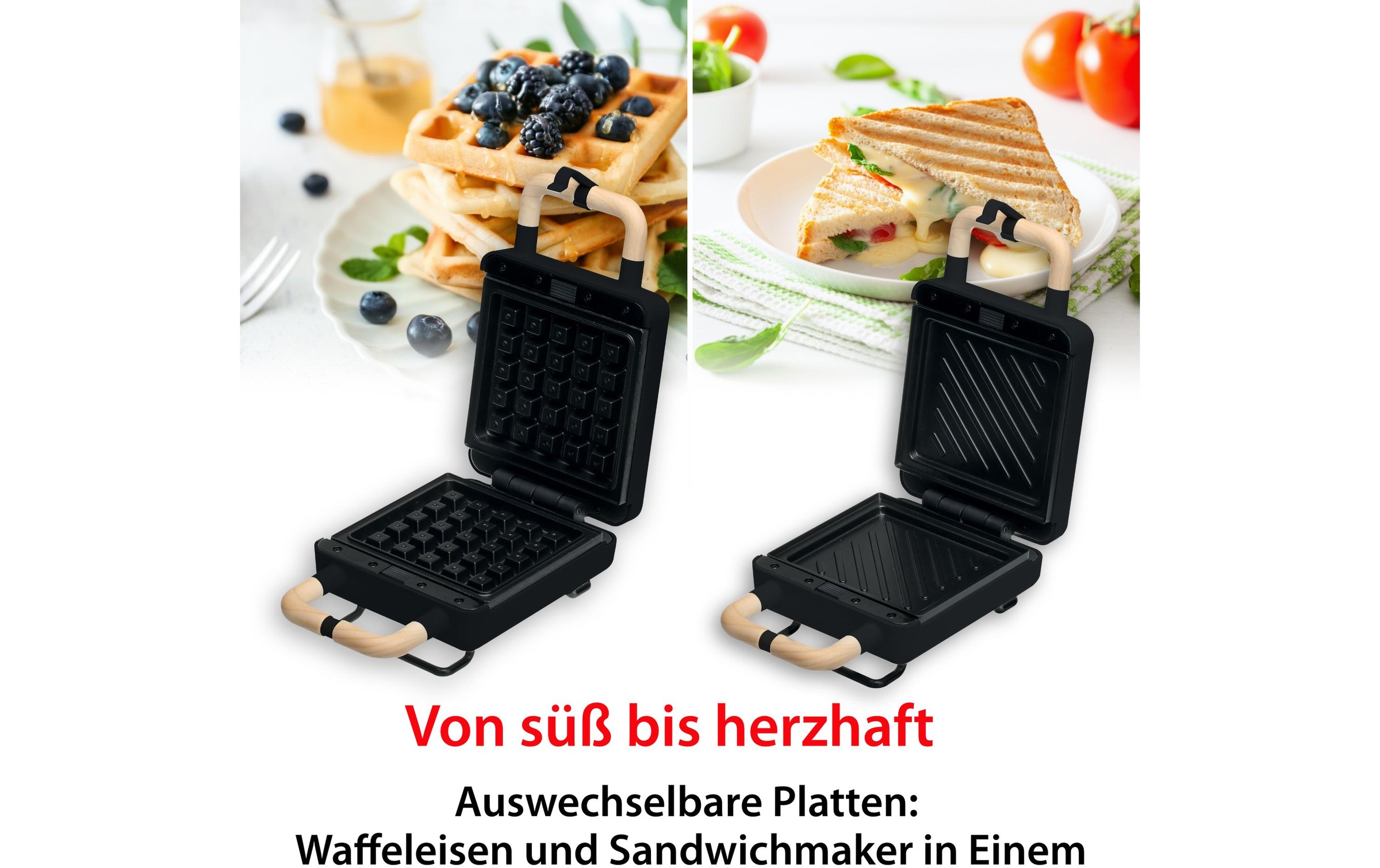 ADE Waffeleisen »Schwarz«, 600 W