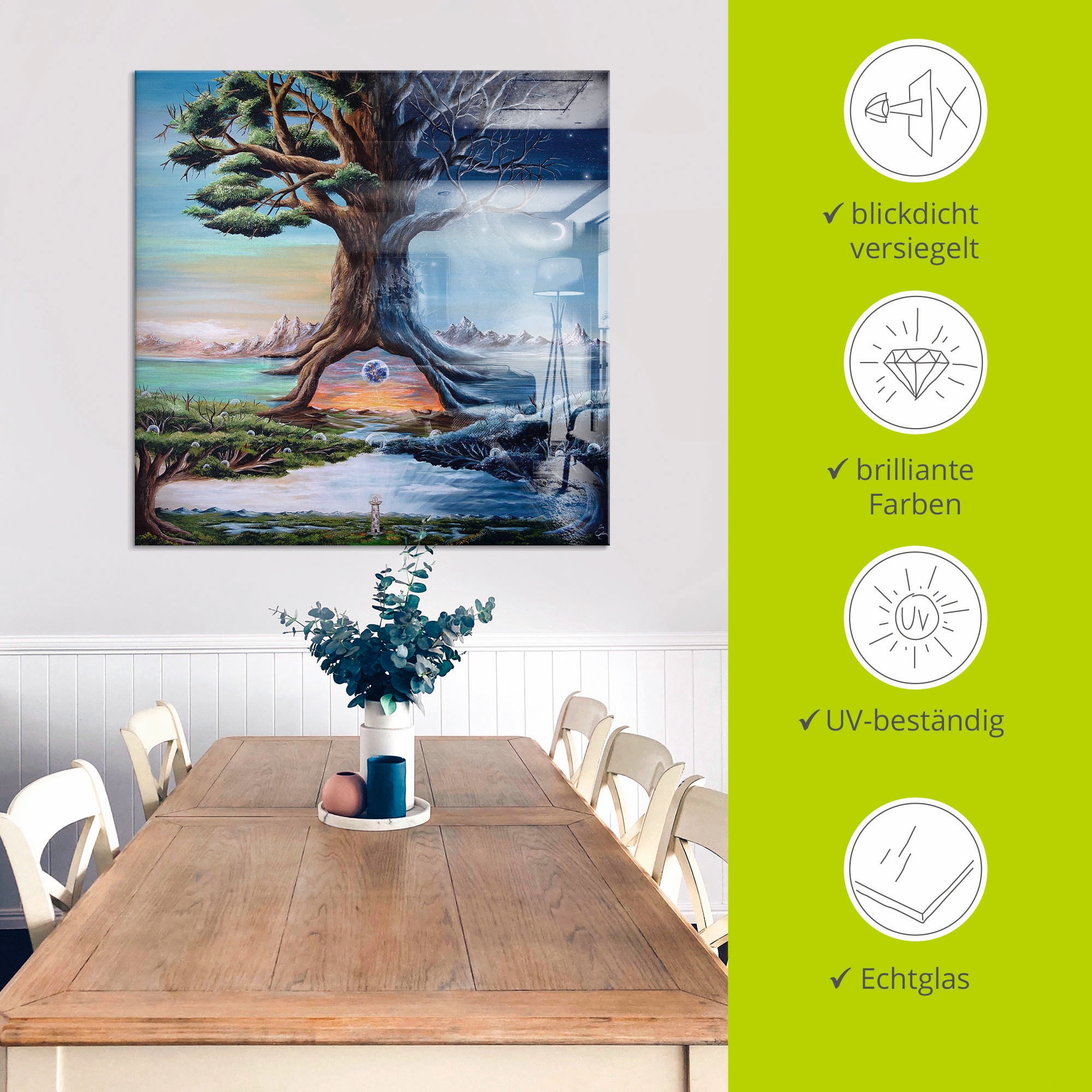 Artland Glasbild »Zwischenwelten« Landschaften 1 Stk. tlg. in verschiedenen Grössen