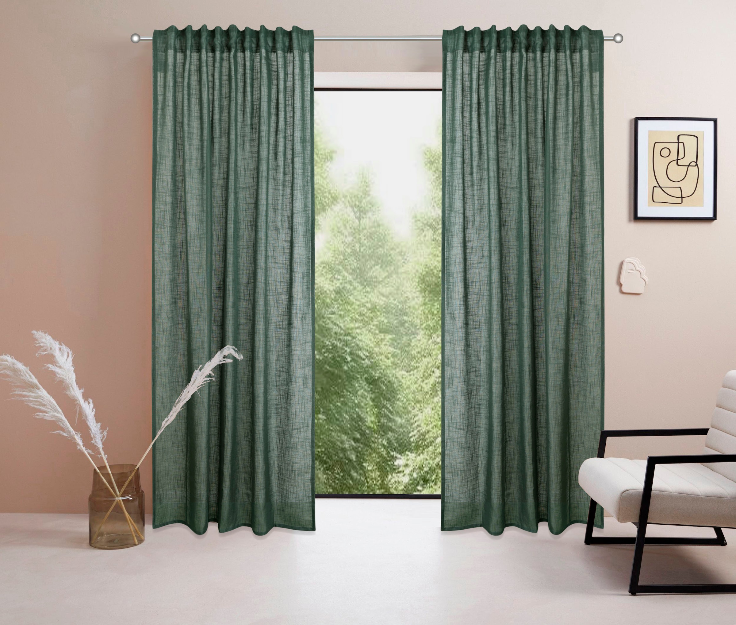 LeGer Home by Lena Gercke Gardine »Marusha«, (1 St.), 1 Schal, Leinenoptik, gewebt, verschiedene Grössen