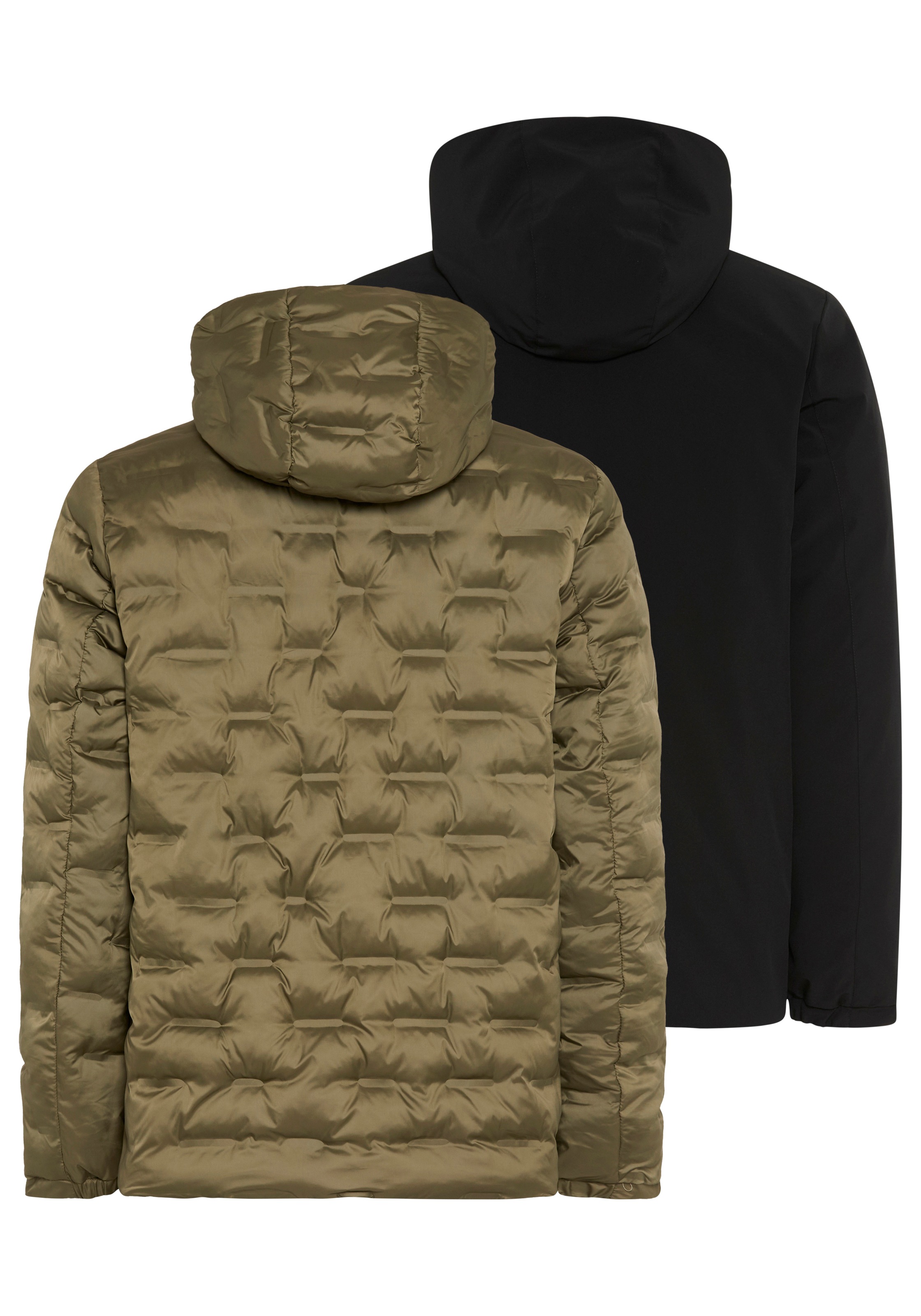 Man's World Veste réversible avec capuche veste 2-en-1 à porter des deux côtés, une face matelassée