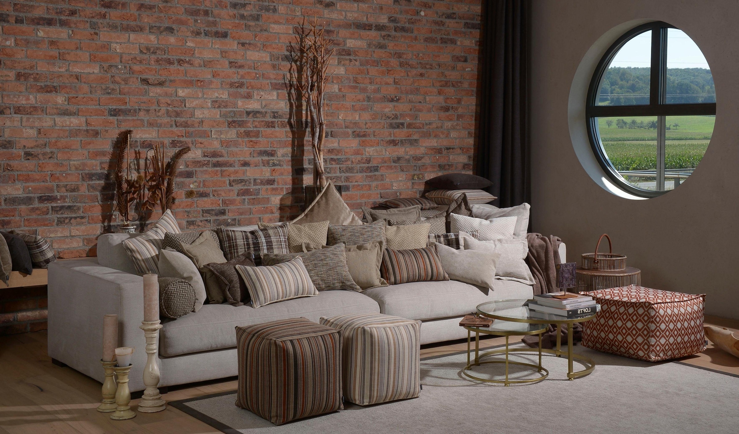 H.O.C.K. Coussin décoratif »Ardesia« mit Karomuster, Kissenhülle mit Füllung, 1 Stück