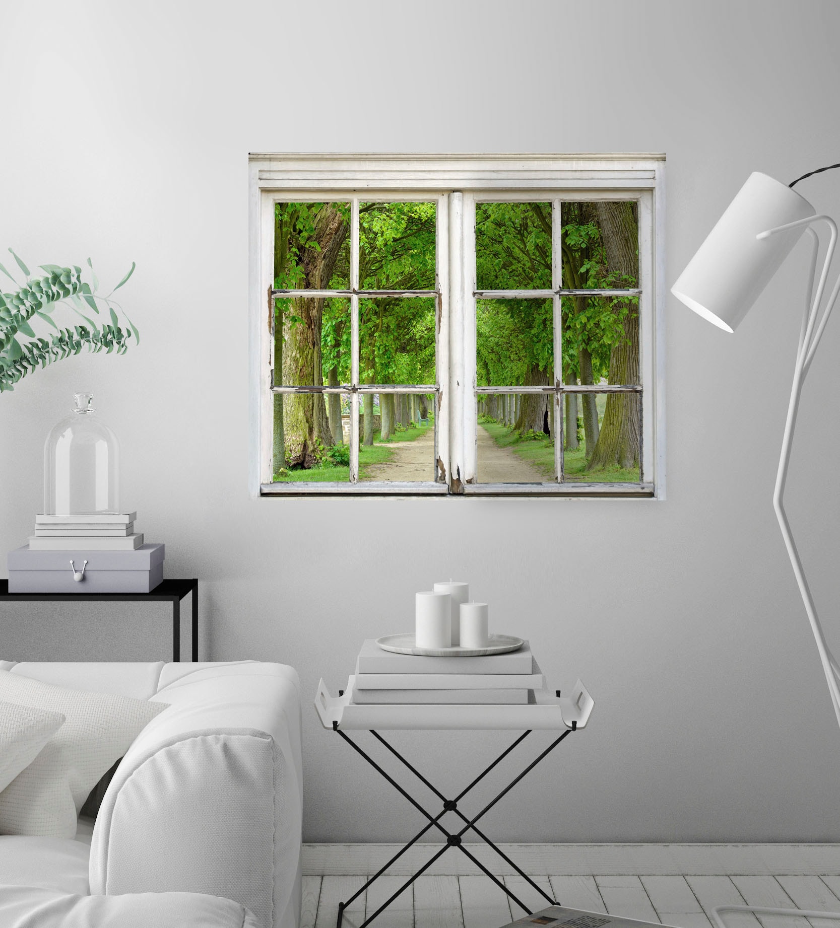 queence Wandsticker »Allee«, Wandsticker, Wandbild, selbstklebend, Bäume, Strasse, Weg, Allee