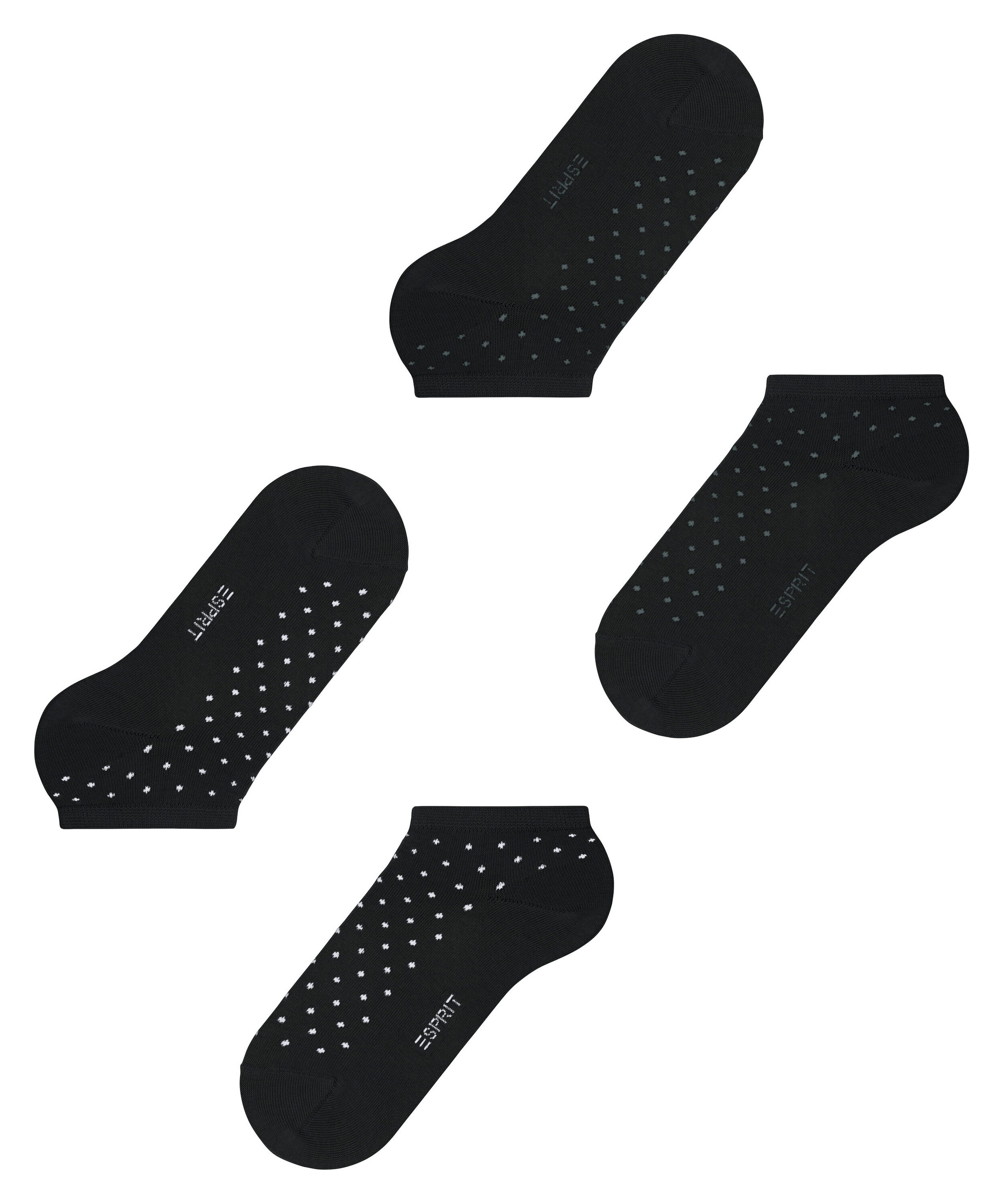 Esprit Chaussettes de baskets »Fine Dot« 2 paires,  motif à pois, bord resserré, pois