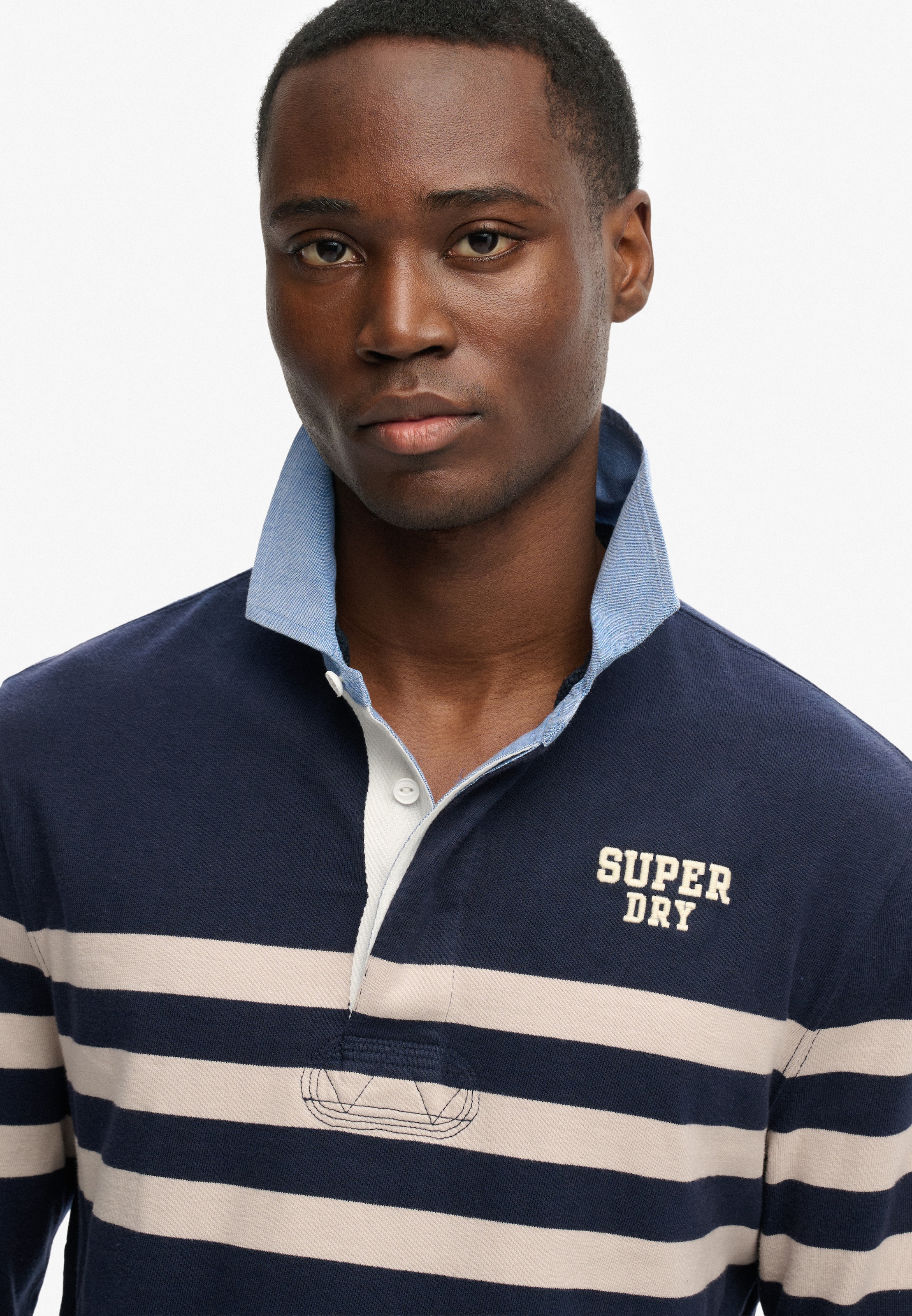 Superdry Langarm-Poloshirt »VINTAGE CHESTBAND RUGBY« Baumwolle, relaxed fit