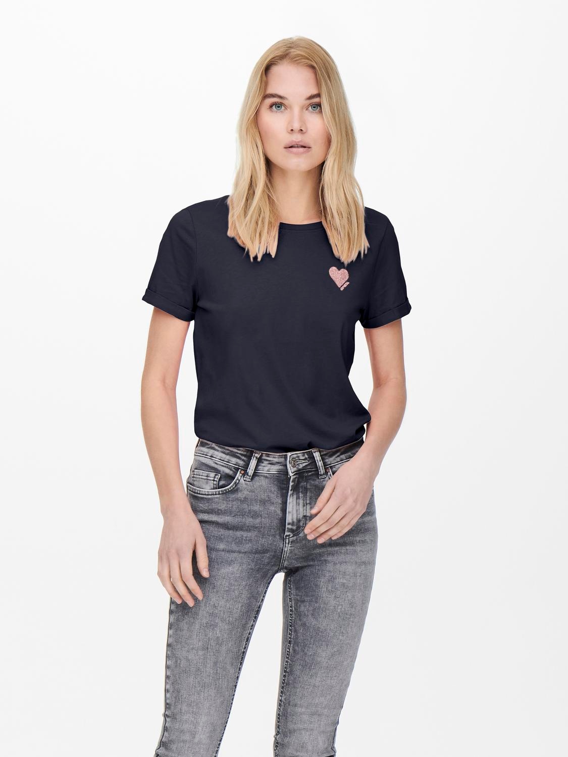 Image of ONLY Kurzarmshirt "ONLKITA LIFE S/S TOP NOOS" regular fit, casual, Single Jersey, Baumwolle, Rundhals